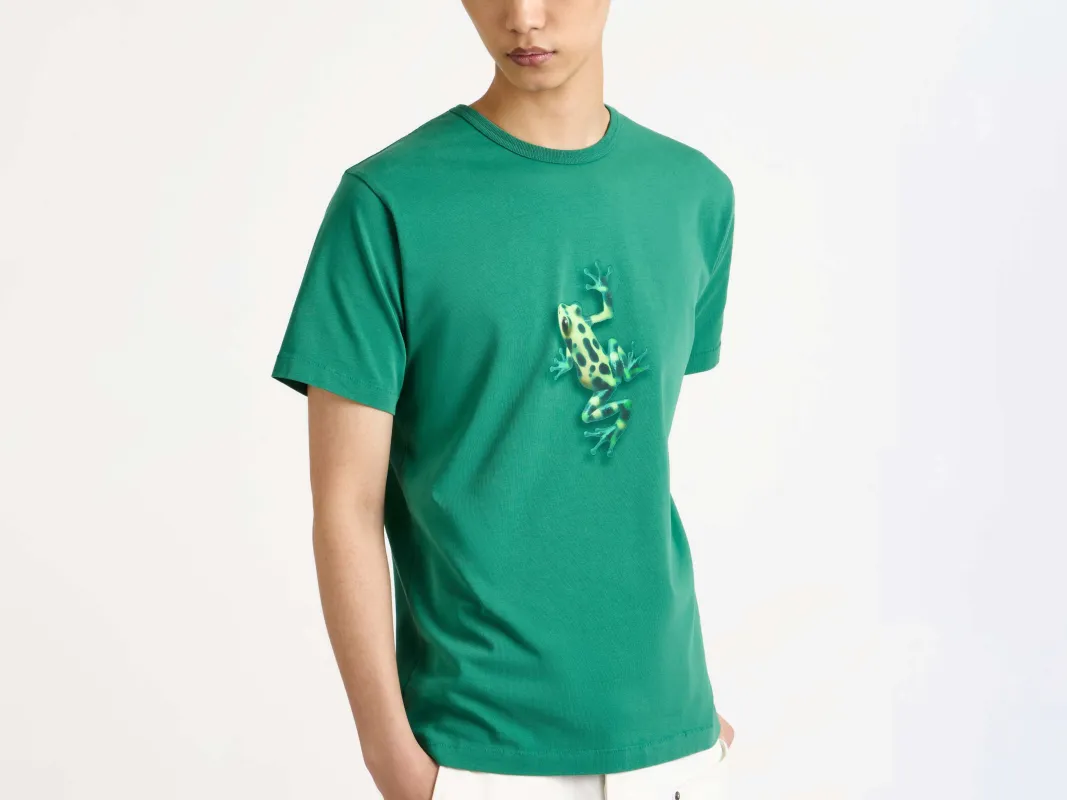MENS JUMPING FROG T-SHIRT IN EMERALD sold by J.W. Anderson