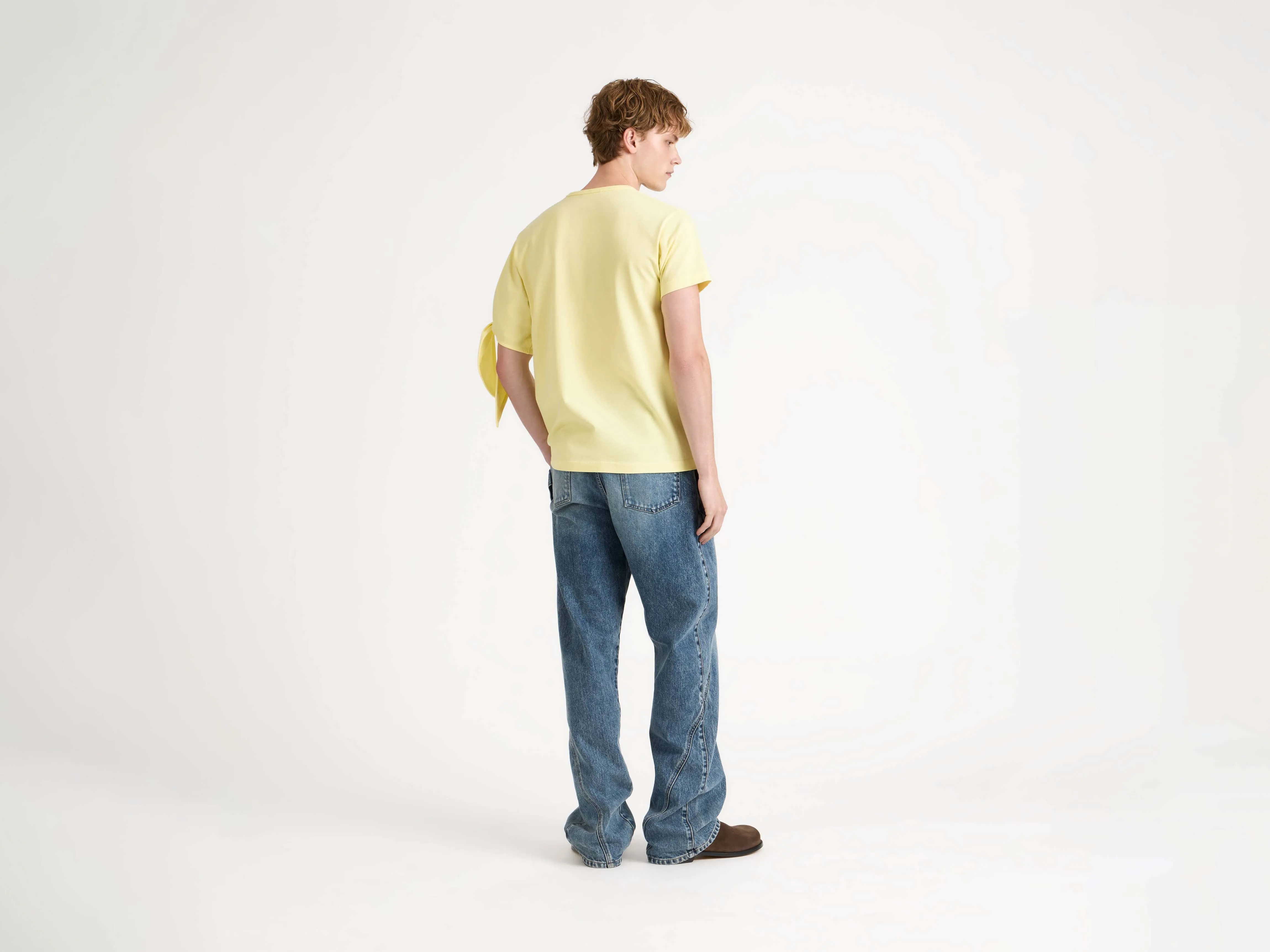 MENS KNOTTED SLEEVE T-SHIRT IN YELLOW sold by J.W. Anderson product image thumbnail 2