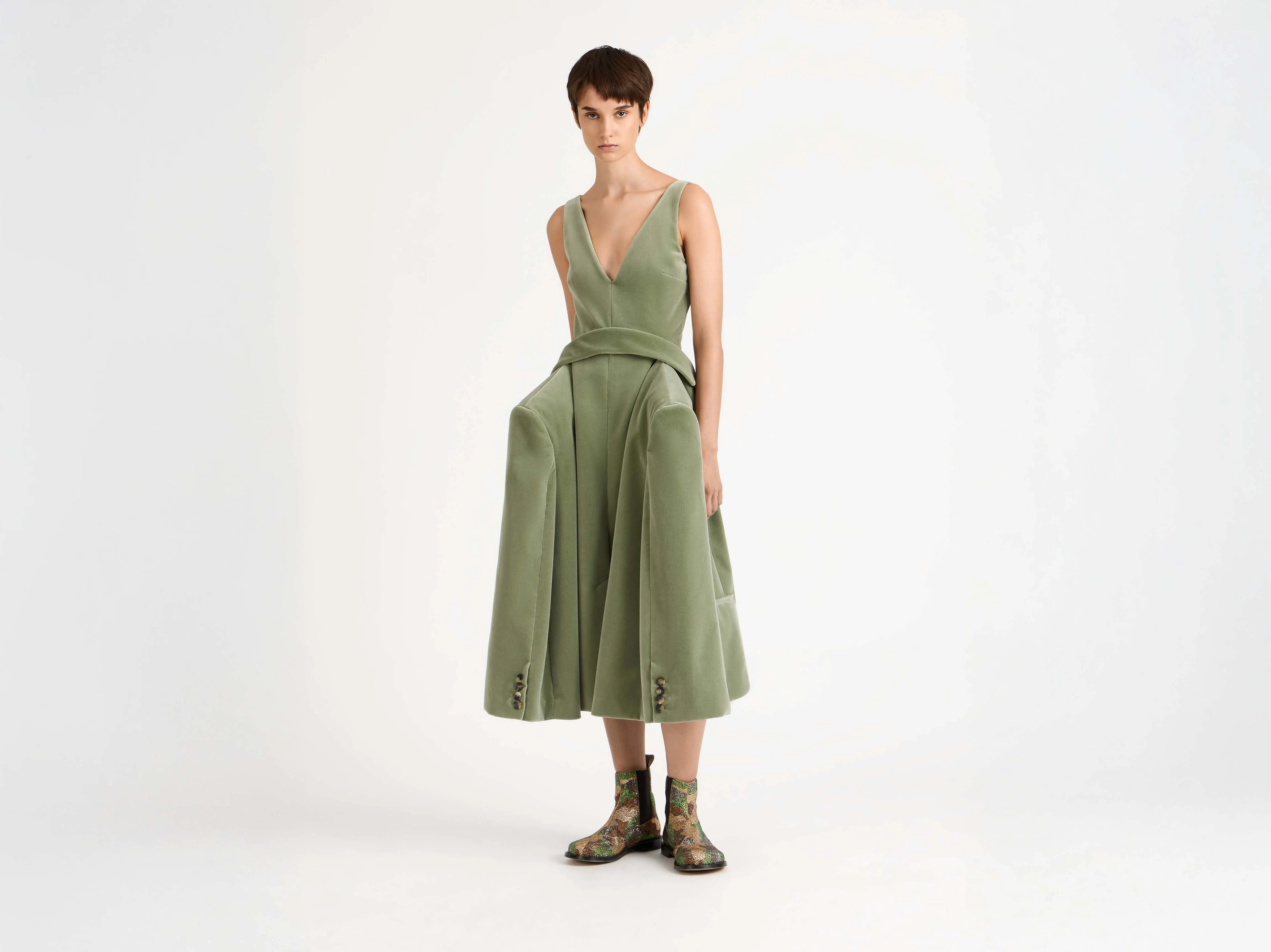 WOMENS CHELSEA LOAFER BOOTS IN MILITARY GREEN sold by J.W. Anderson