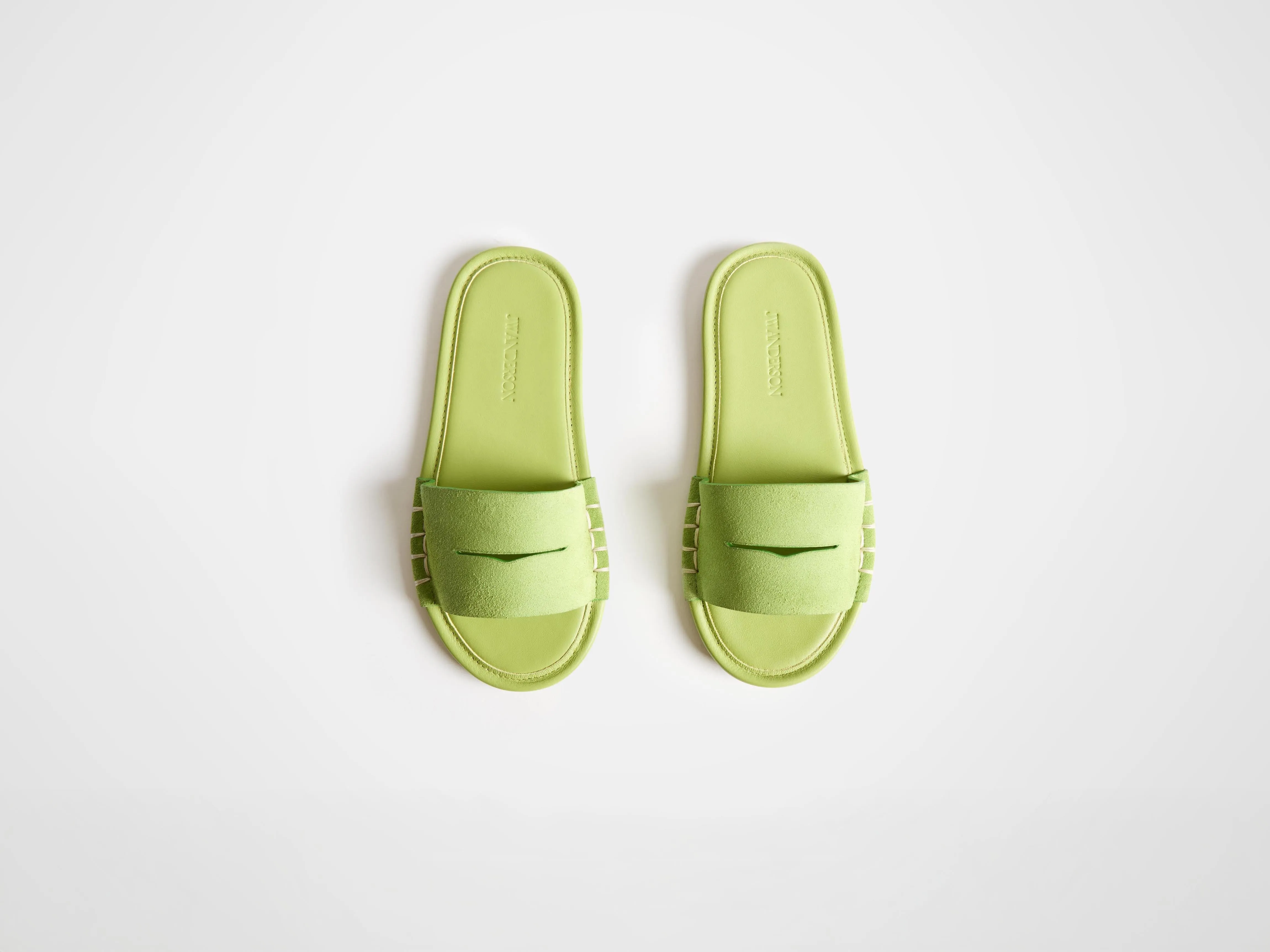 WOMENS LOAFER MULE SLIDES IN LIME GREEN sold by J.W. Anderson