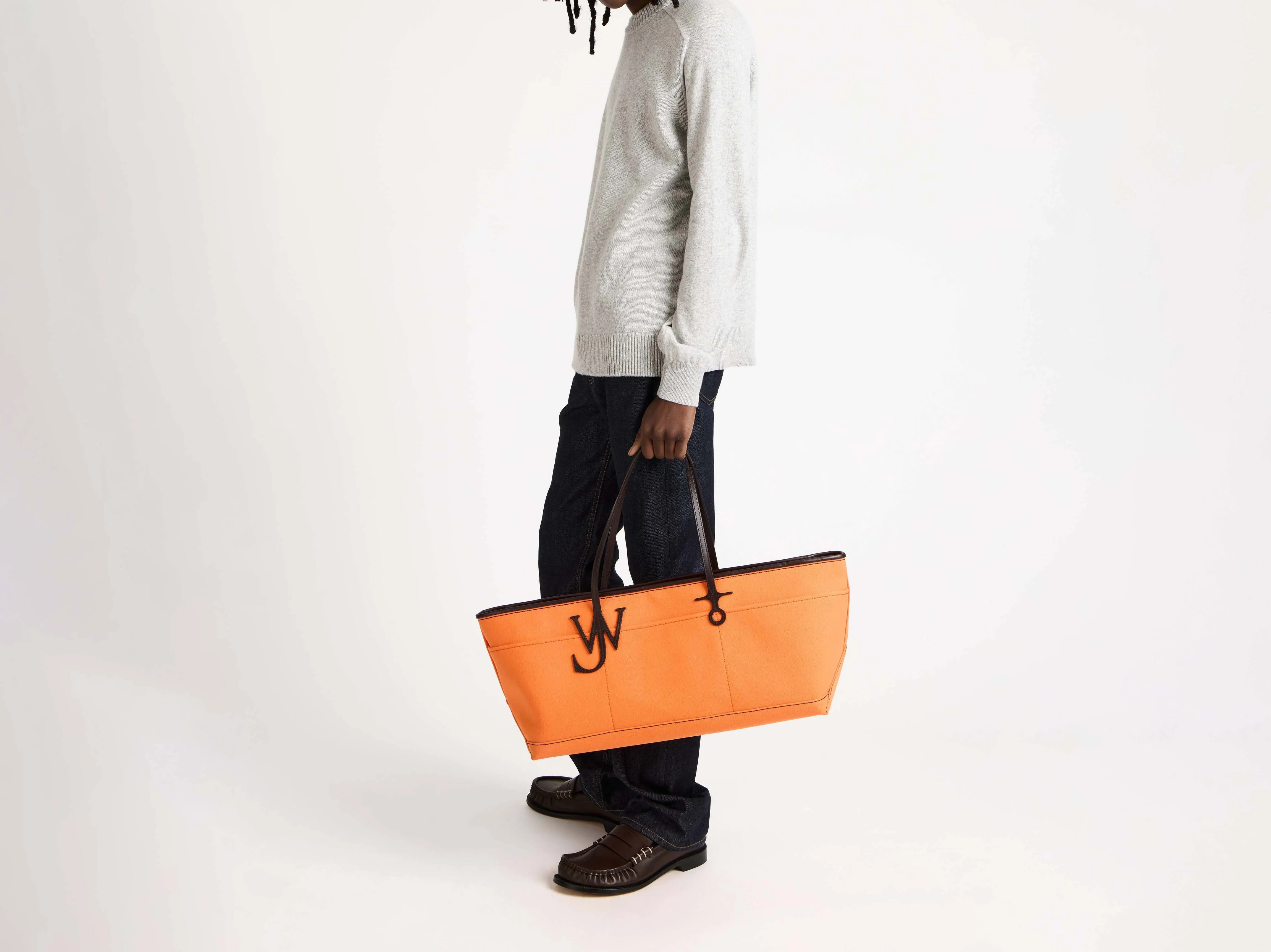 STRETCH ANCHOR CANVAS TOTE IN ORANGE sold by J.W. Anderson