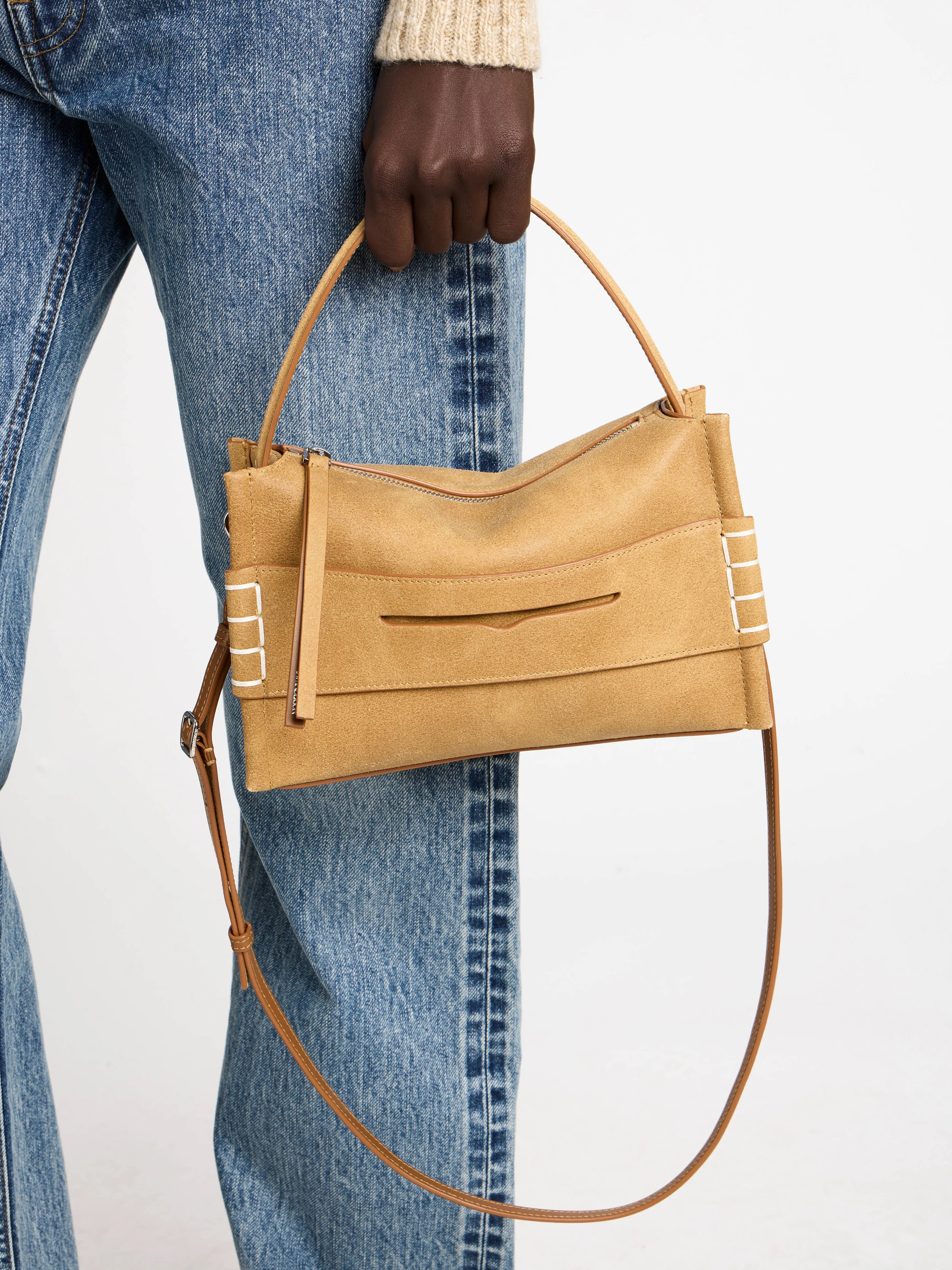 LOAFER BAG IN GOLD IN WAXED SUEDE sold by J.W. Anderson product image thumbnail 2