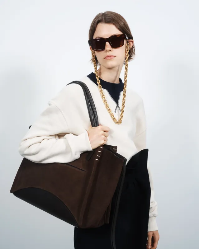 WOMENS CONTRAST COLLAR SWEATSHIRT IN ECRU & NAVY sold by J.W. Anderson