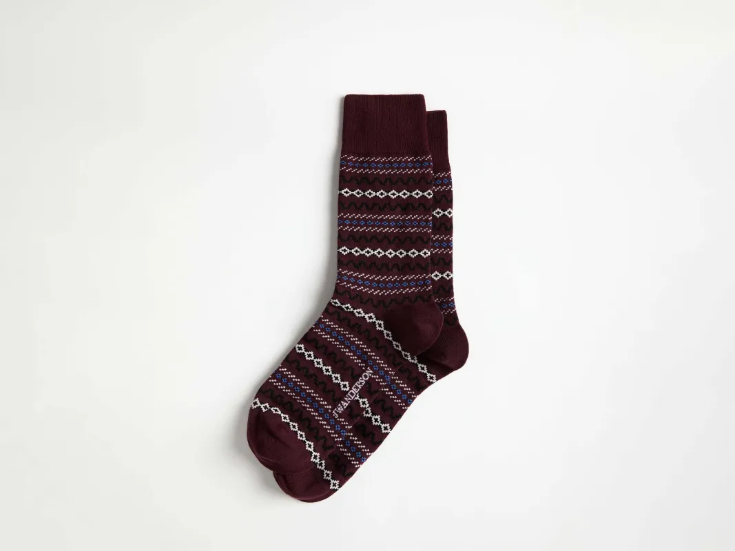 FAIRISLE SOCK IN BLACK made by J.W. Anderson