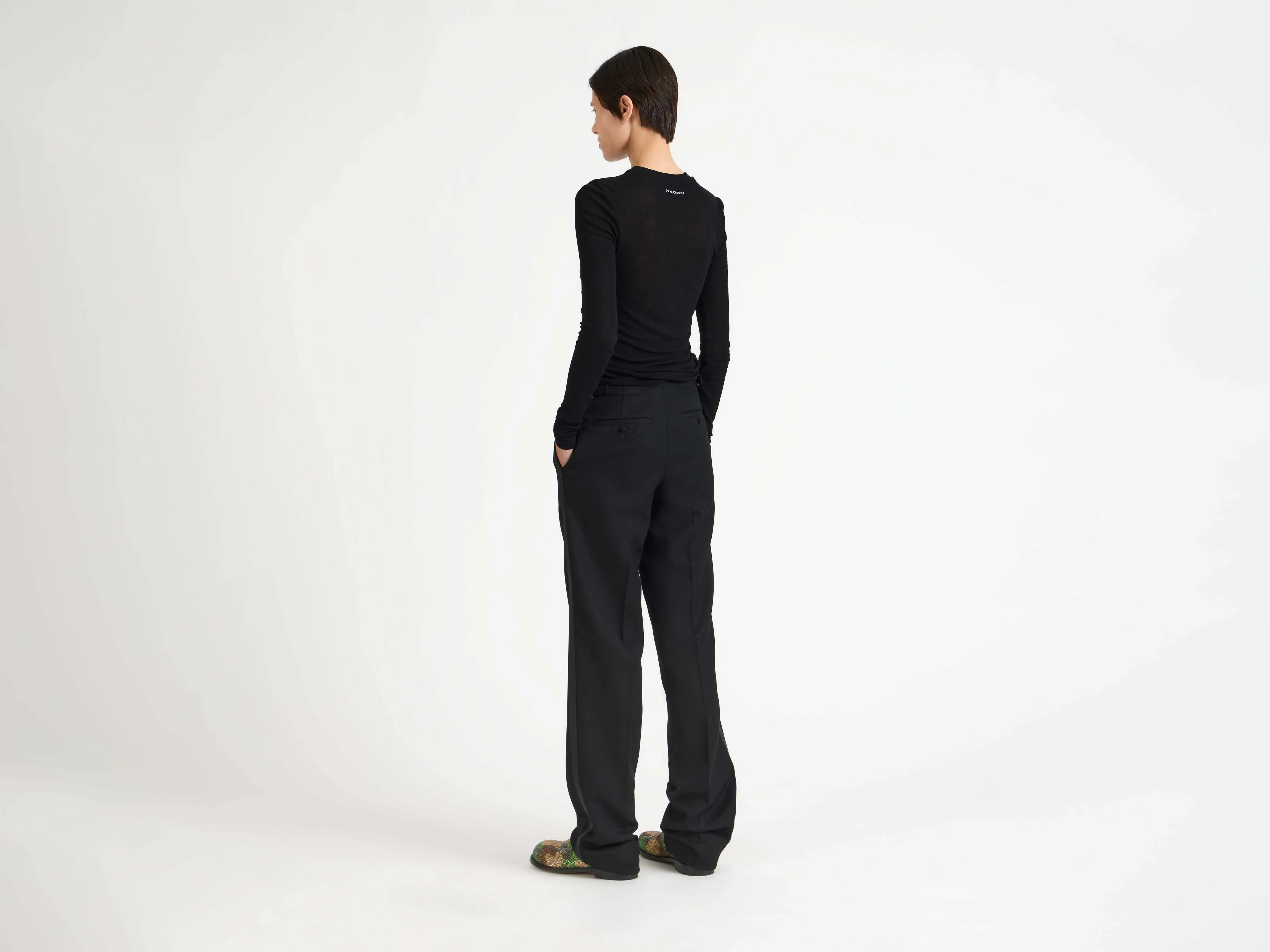 WOMENS LONG SLEEVE CREW NECKLINE TOP IN BLACK sold by J.W. Anderson product image thumbnail 2