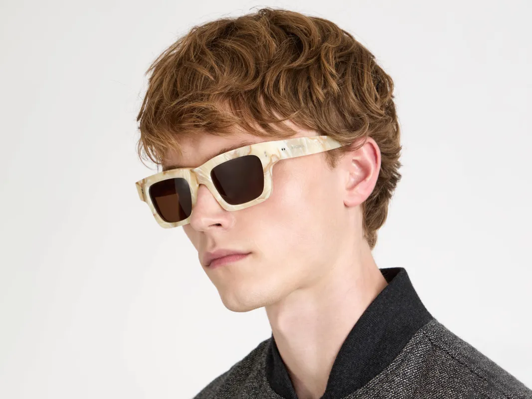JWA02 RECTANGULAR SUNGLASSES IN MARBLE made by J.W. Anderson