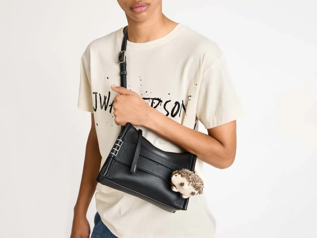 SMALL MESSENGER LOAFER BAG IN BLACK LEATHER made by J.W. Anderson
