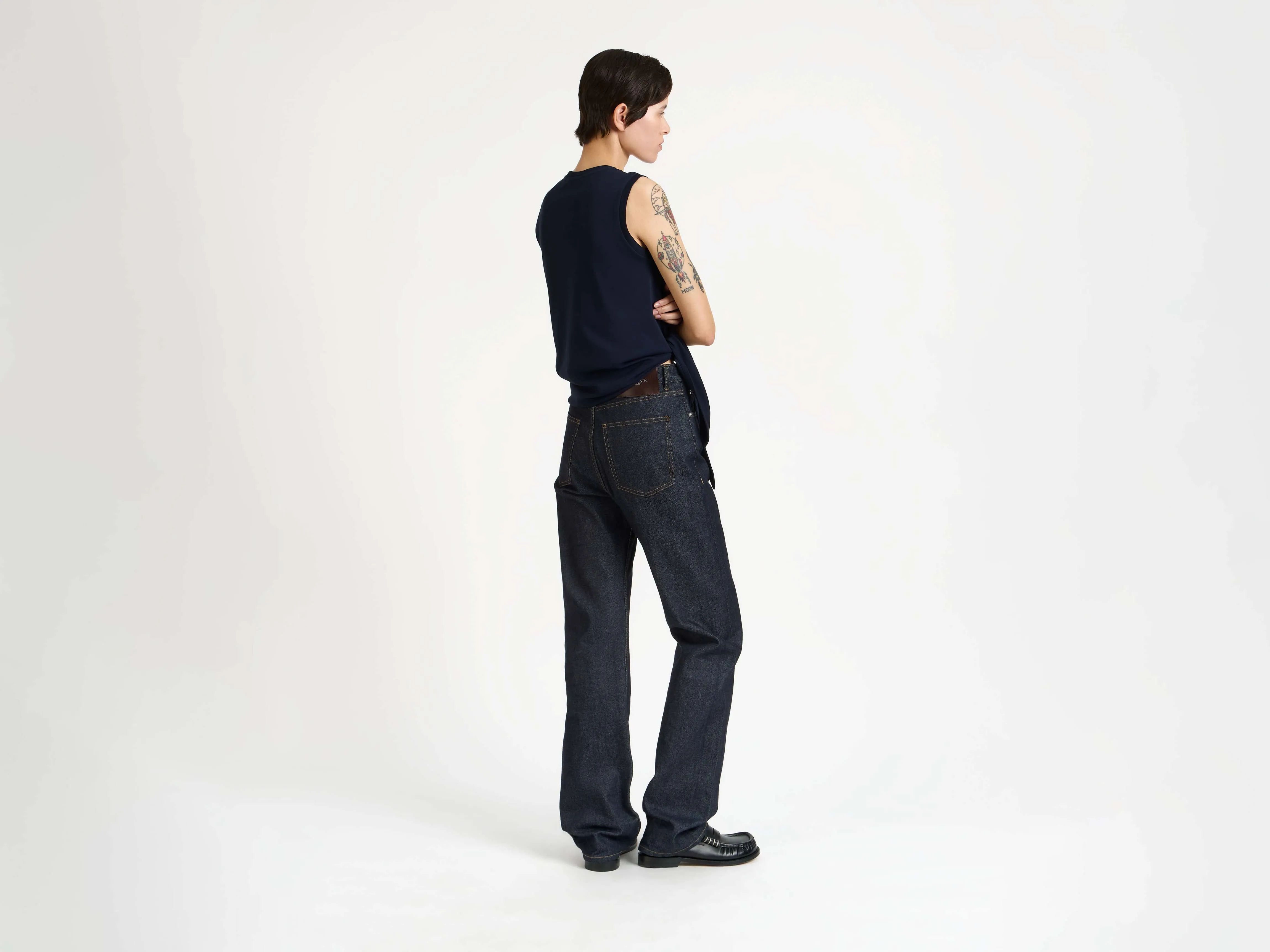 WOMENS HEM KNOT TANK TOP IN NAVY sold by J.W. Anderson product image thumbnail 5
