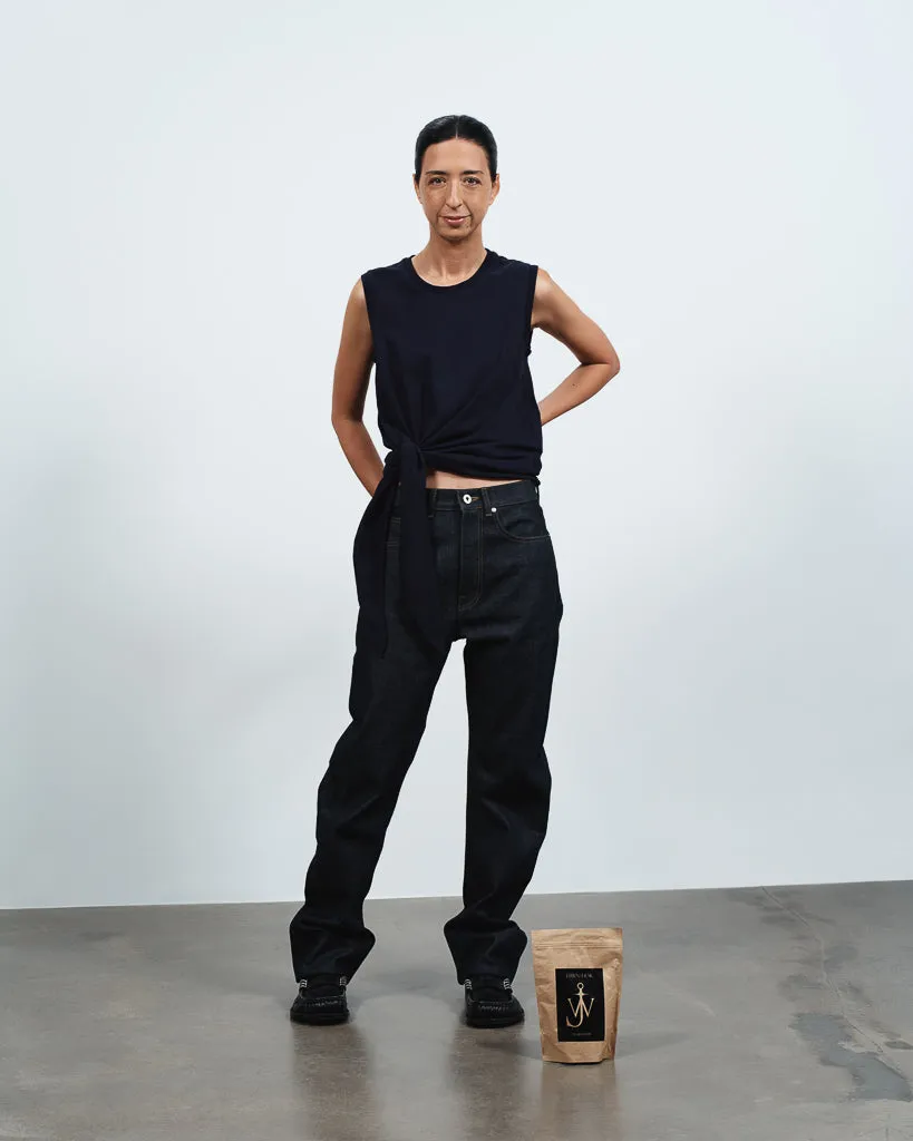 WOMENS HEM KNOT TANK TOP IN NAVY sold by J.W. Anderson product image thumbnail 2