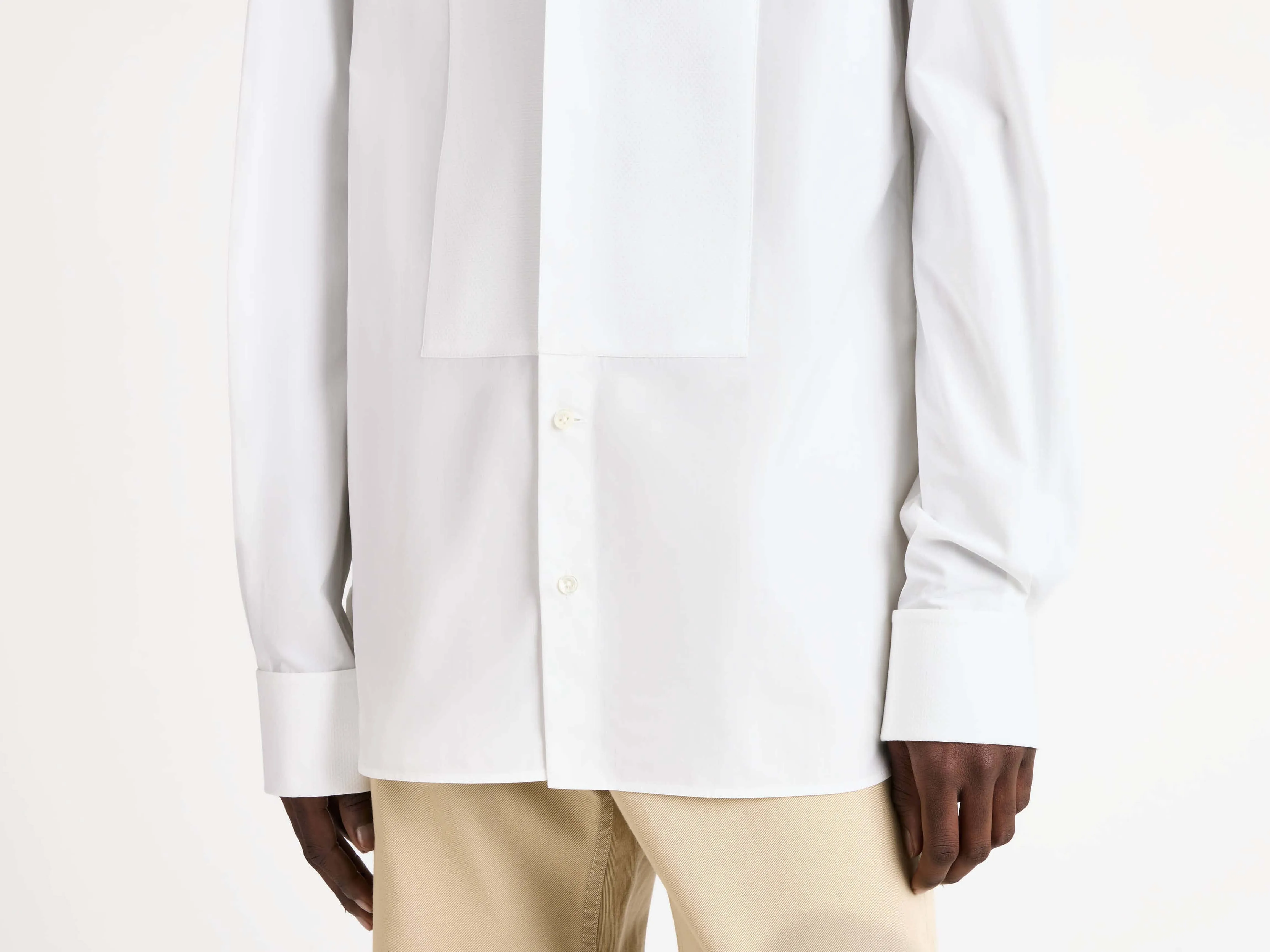 MENS PLEATED FRONT TUXEDO SHIRT IN WHITE sold by J.W. Anderson product image thumbnail 2