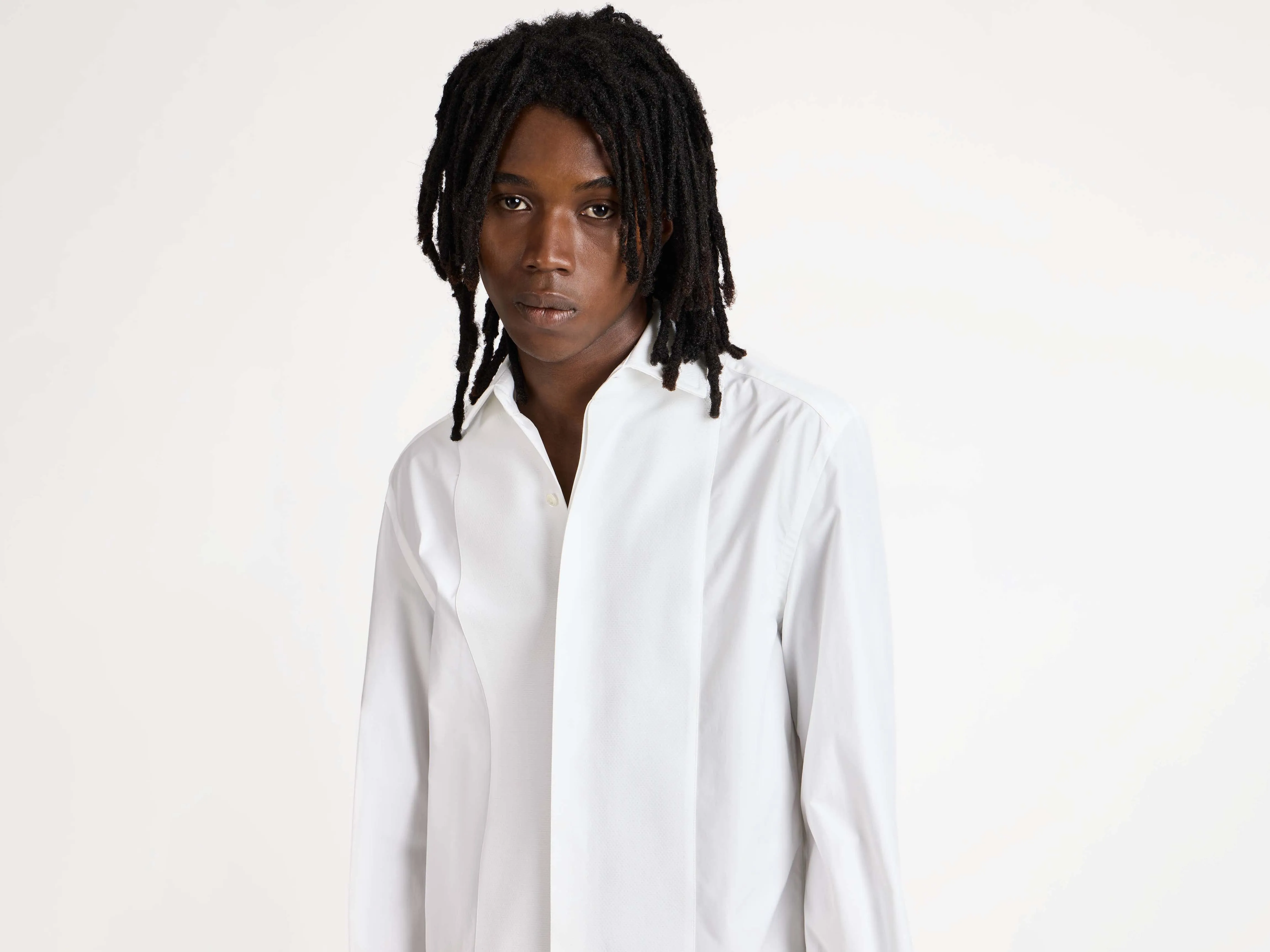 MENS PLEATED FRONT TUXEDO SHIRT IN WHITE sold by J.W. Anderson product image thumbnail 4