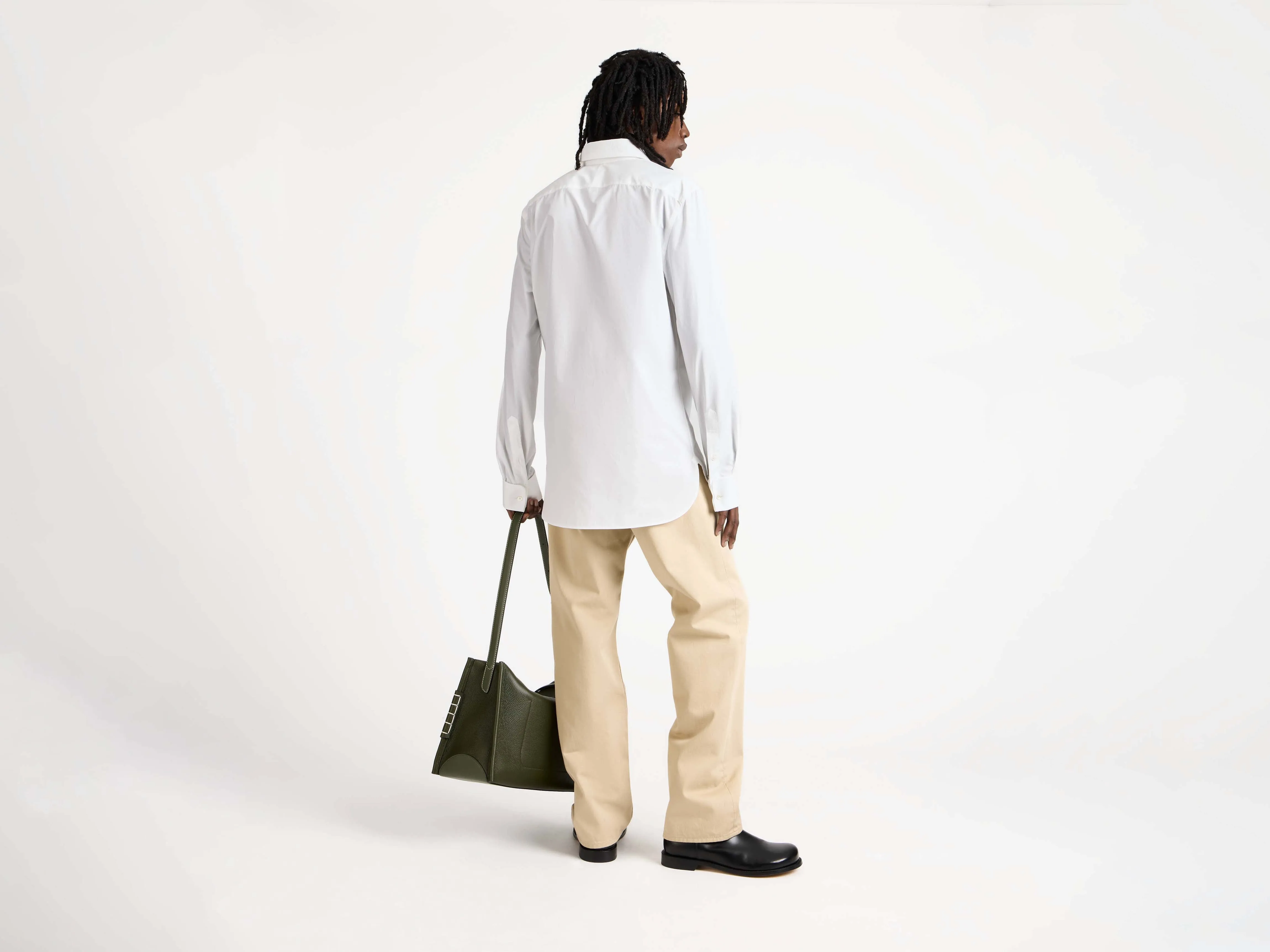 MENS PLEATED FRONT TUXEDO SHIRT IN WHITE sold by J.W. Anderson product image thumbnail 3