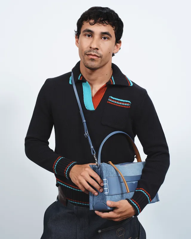 LOAFER BAG IN MID-BLUE DENIM sold by J.W. Anderson