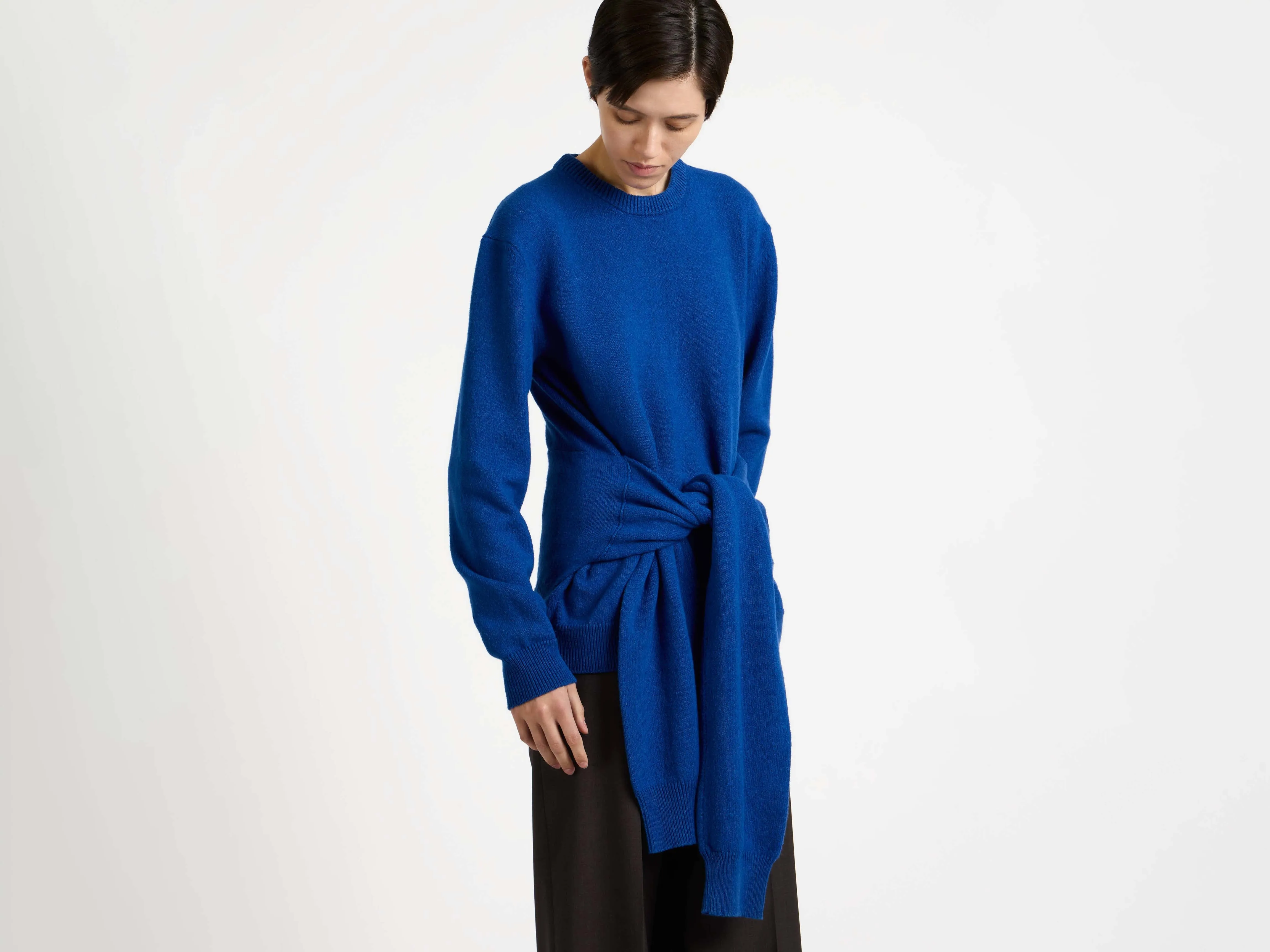 WOMENS SLEEVE-TIE WAISTED JUMPER IN COBALT sold by J.W. Anderson product image thumbnail 4