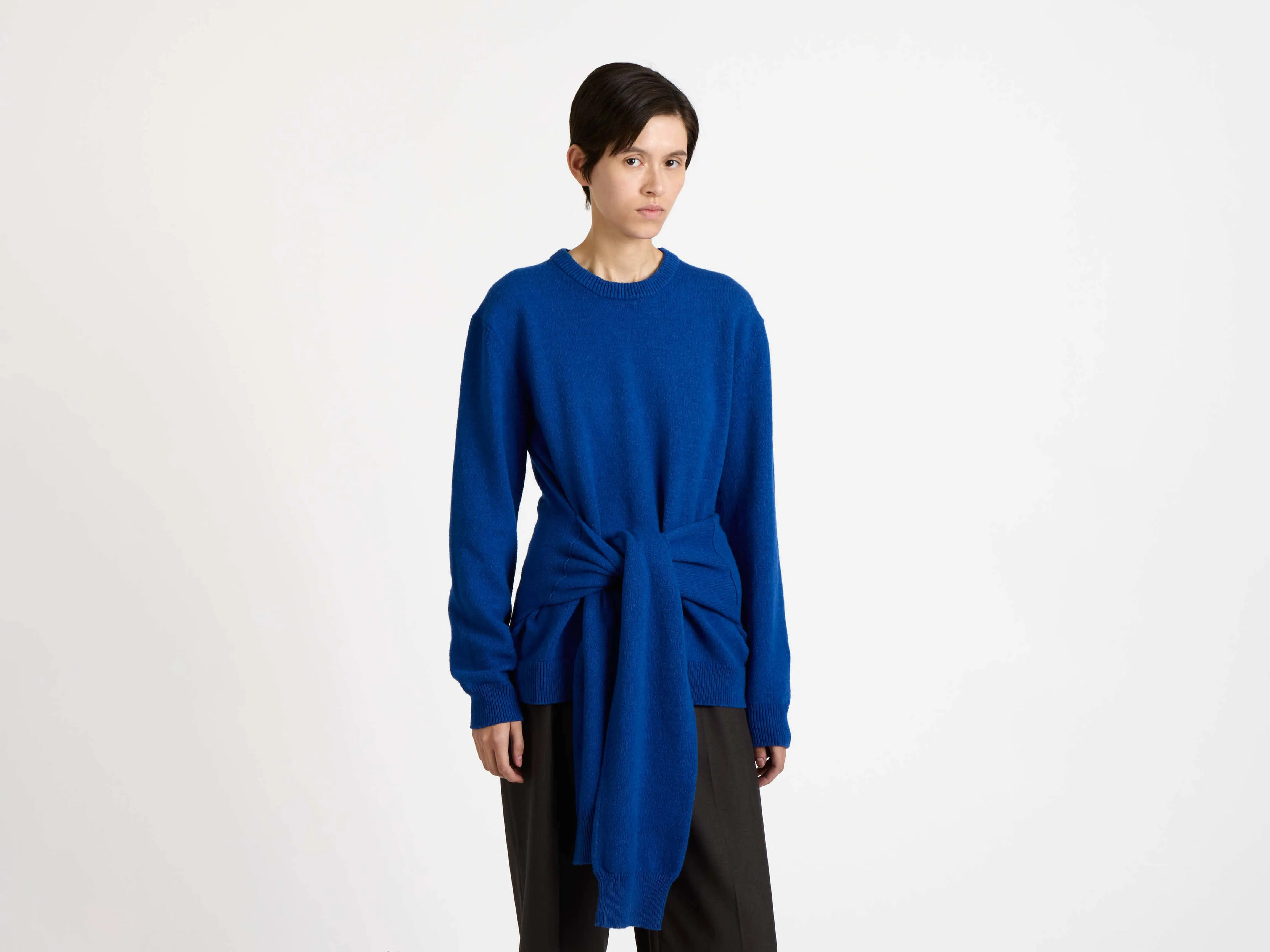 WOMENS SLEEVE-TIE WAISTED JUMPER IN COBALT sold by J.W. Anderson product image thumbnail 5