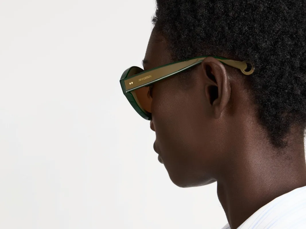 JWA07 BUMPER SUNGLASSES IN BROWN & GREEN sold by J.W. Anderson