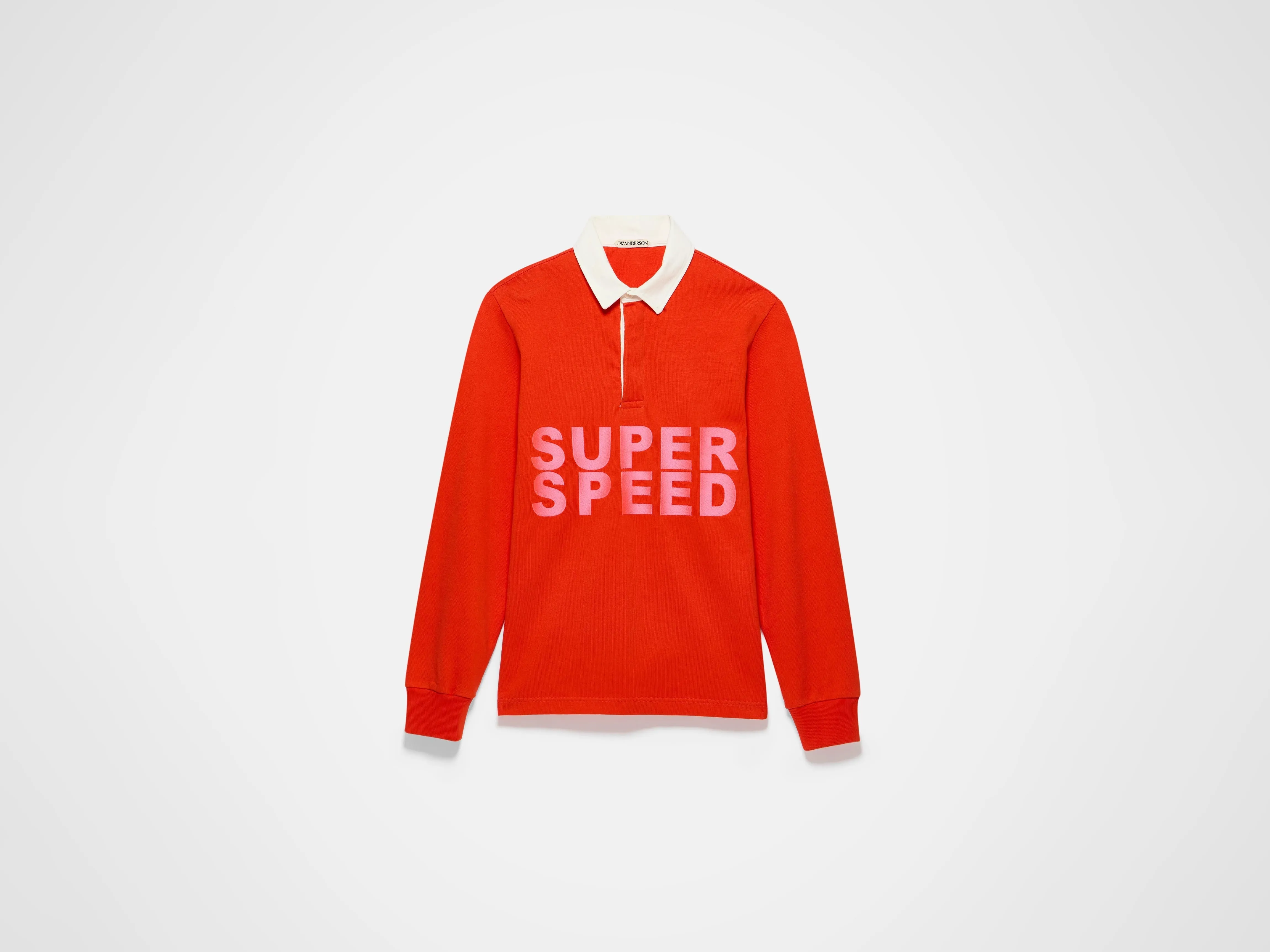 MENS 'SUPER SPEED' RUGBY POLO TOP IN BRIGHT RED sold by J.W. Anderson product image thumbnail 5