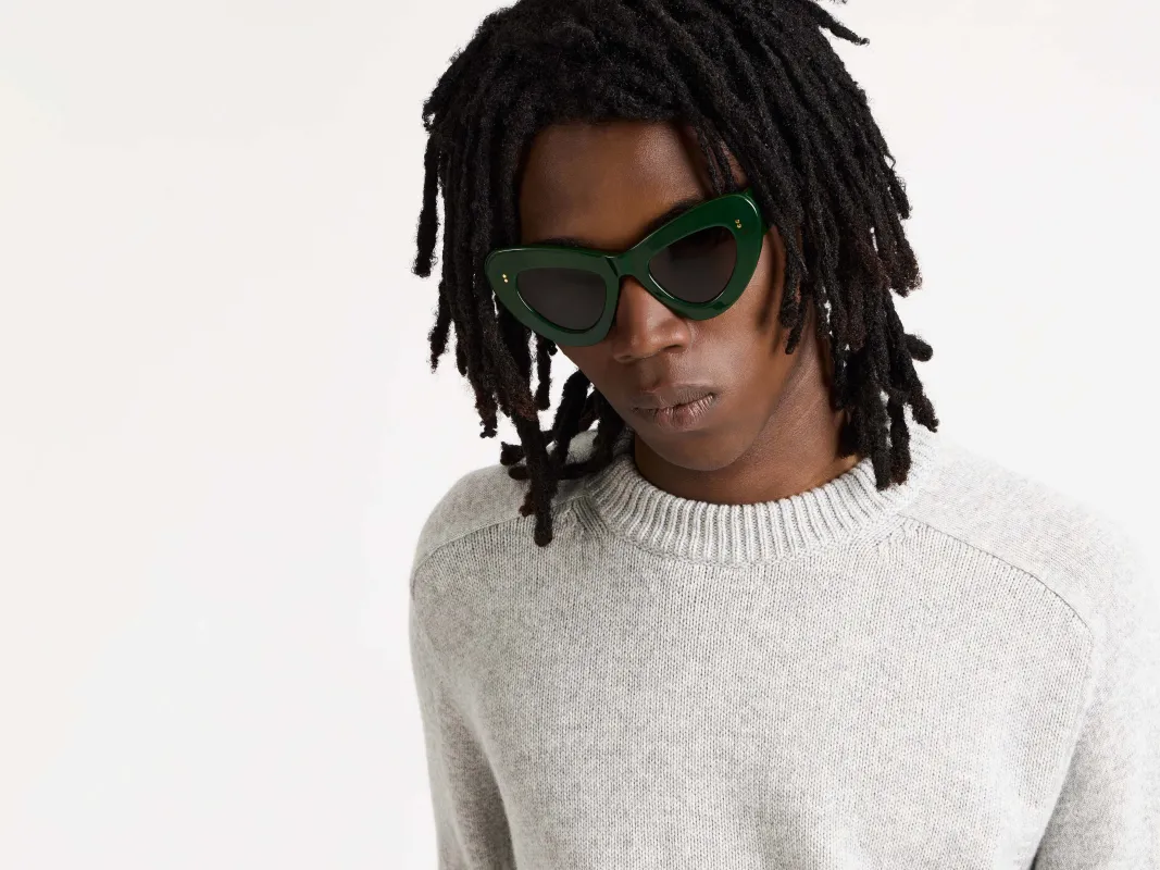 JWA06 BUTTERFLY SUNGLASSES IN FOREST GREEN made by J.W. Anderson