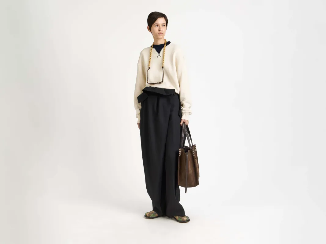 WOMENS FOLD OVER TROUSERS IN BLACK sold by J.W. Anderson