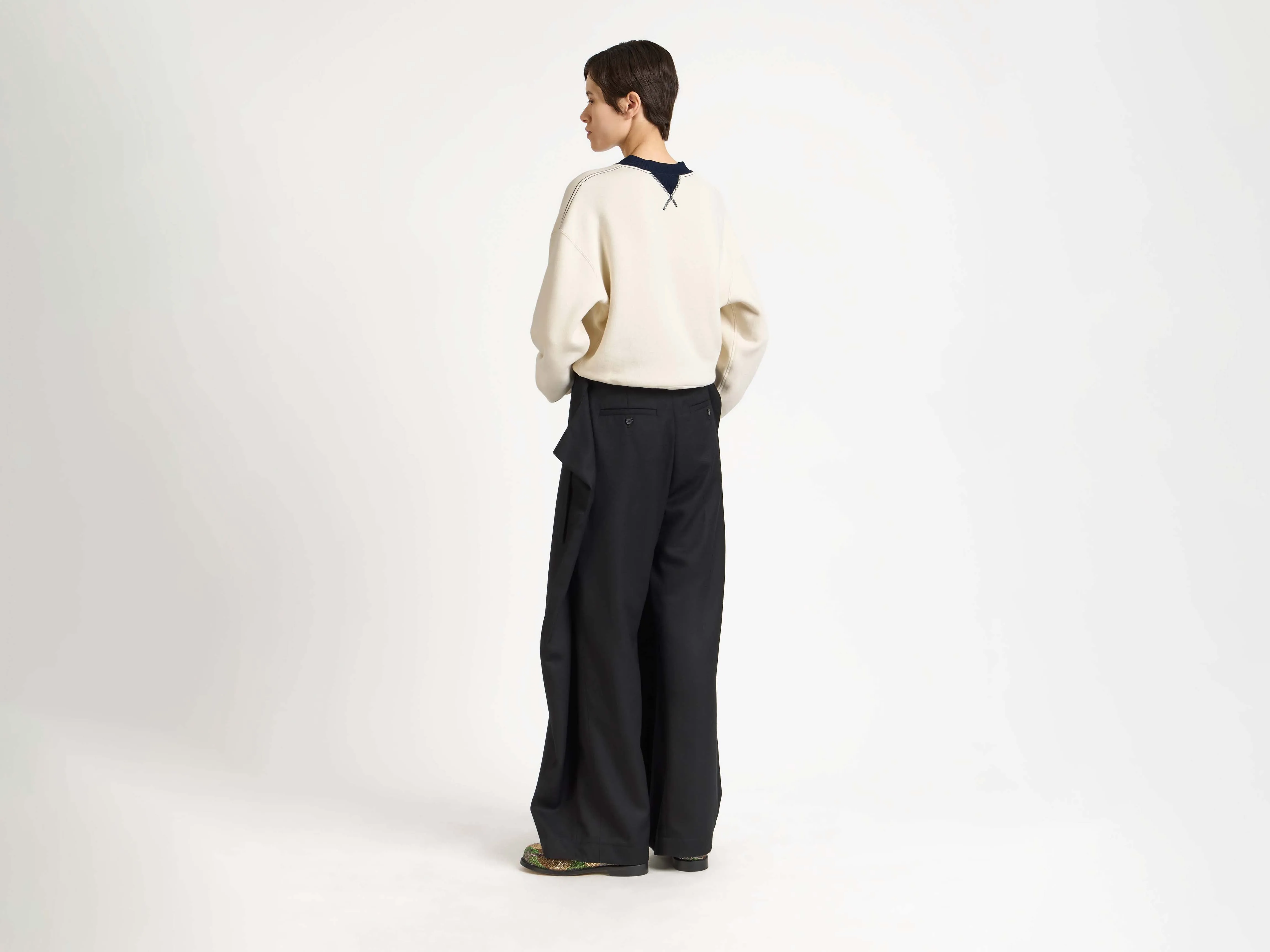 WOMENS FOLD OVER TROUSERS IN BLACK sold by J.W. Anderson product image thumbnail 3