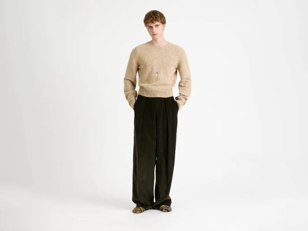 MENS SINGLE PLEAT TROUSERS IN MOSS sold by J.W. Anderson