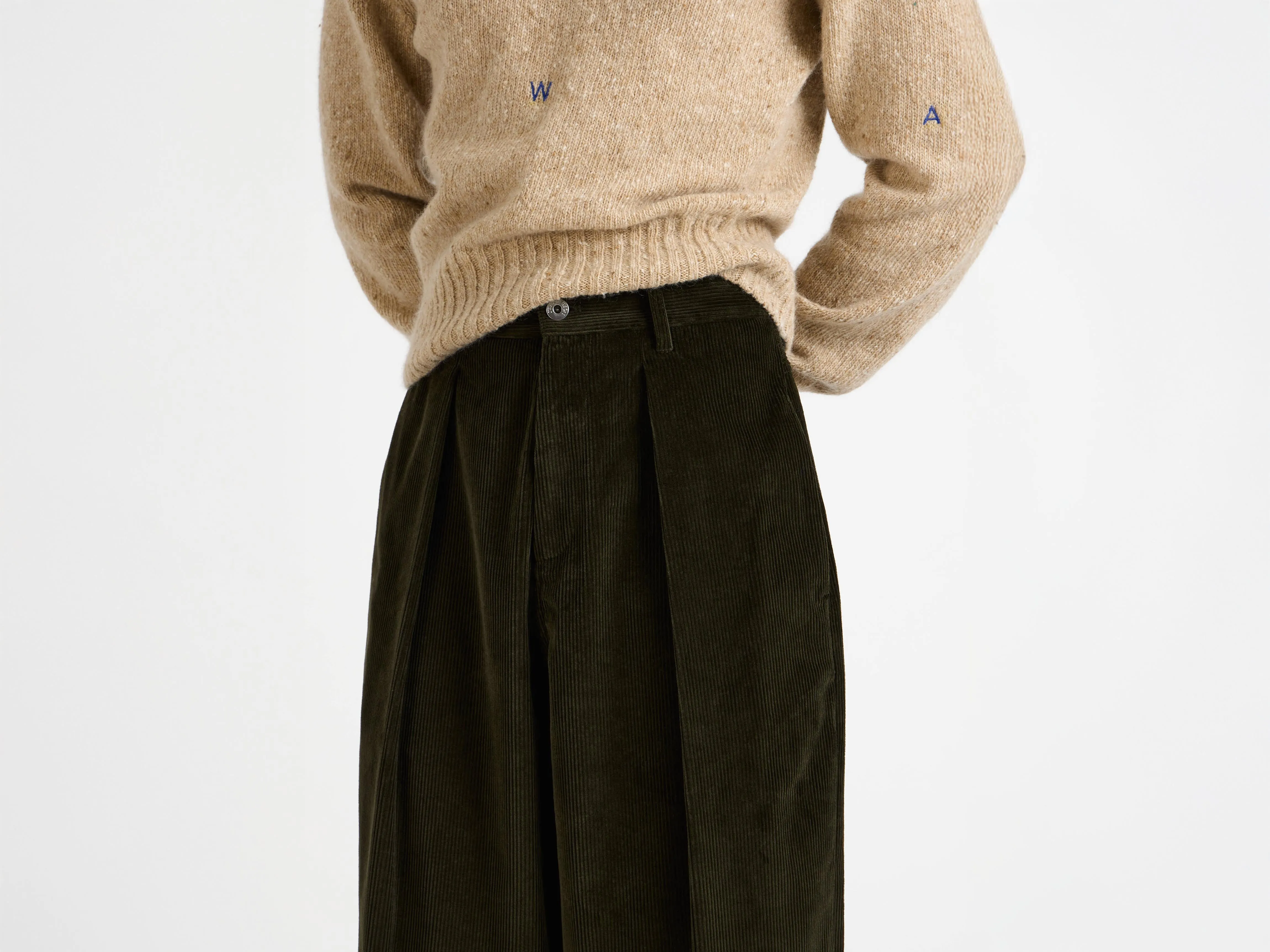 MENS SINGLE PLEAT TROUSERS IN MOSS sold by J.W. Anderson product image thumbnail 4