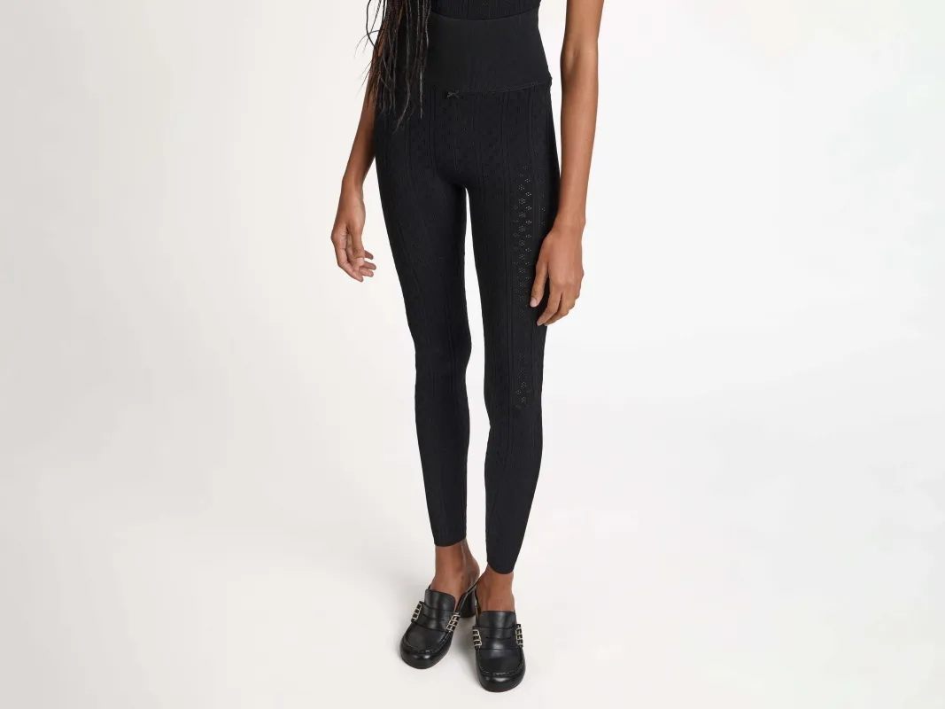 WOMENS KNITTED POINTELLE LEGGINGS IN BLACK sold by J.W. Anderson