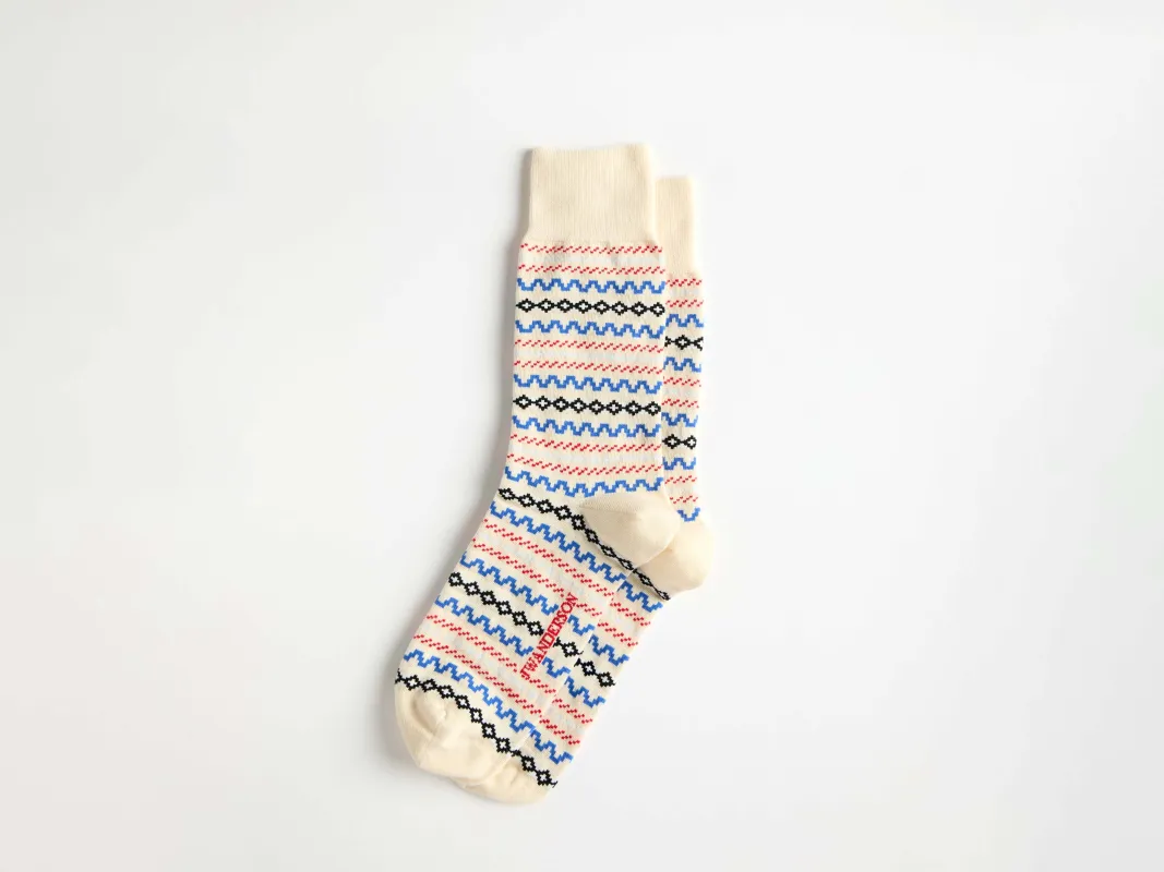 FAIRISLE SOCK IN IVORY sold by J.W. Anderson