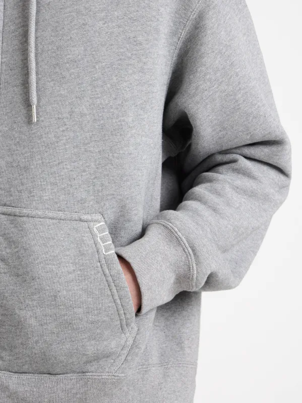 MENS FRONT ZIP HOODIE IN MID GREY MELANGE sold by J.W. Anderson