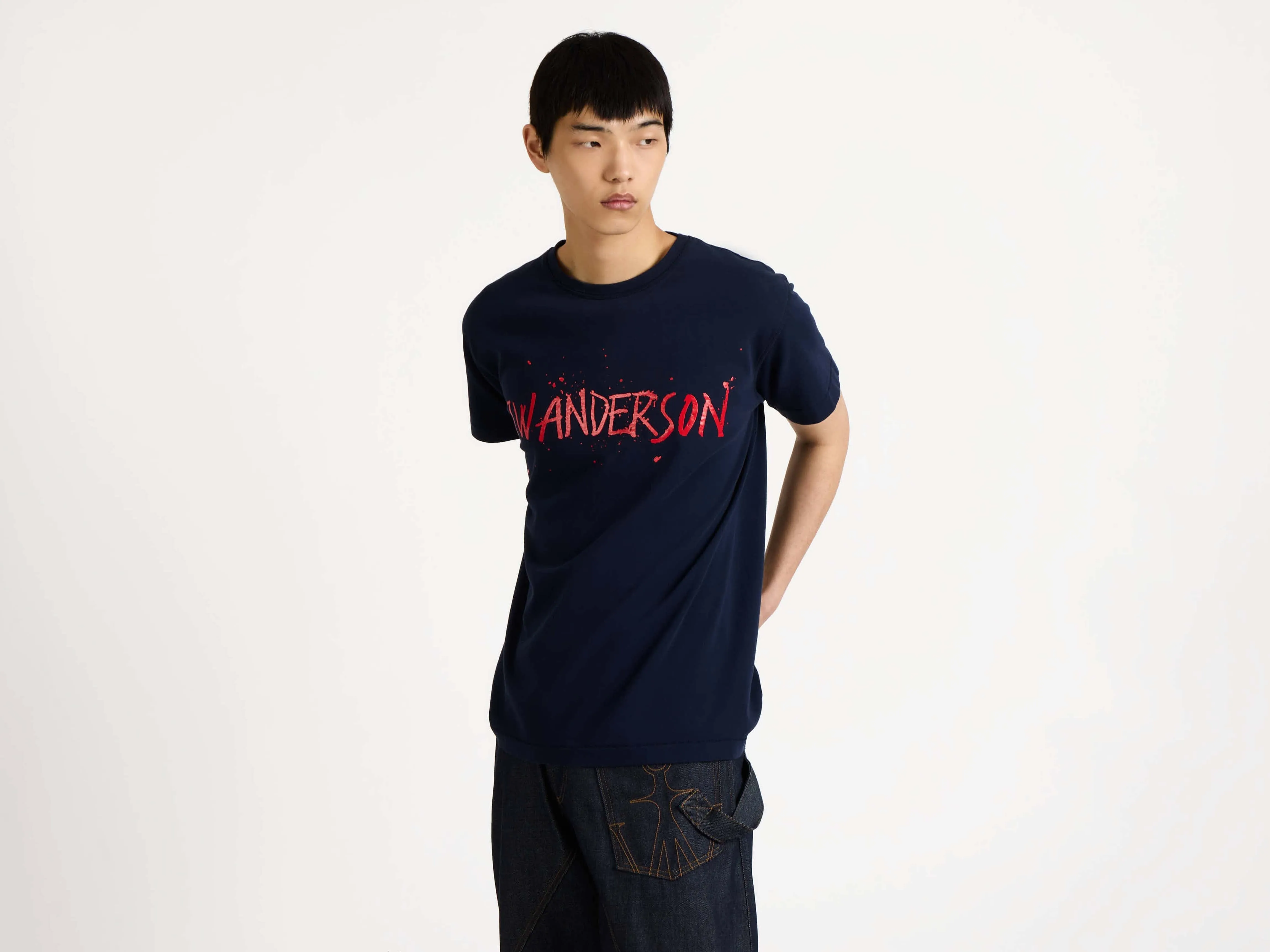 MENS CIRCULAR T-SHIRT IN NAVY sold by J.W. Anderson product image thumbnail 3