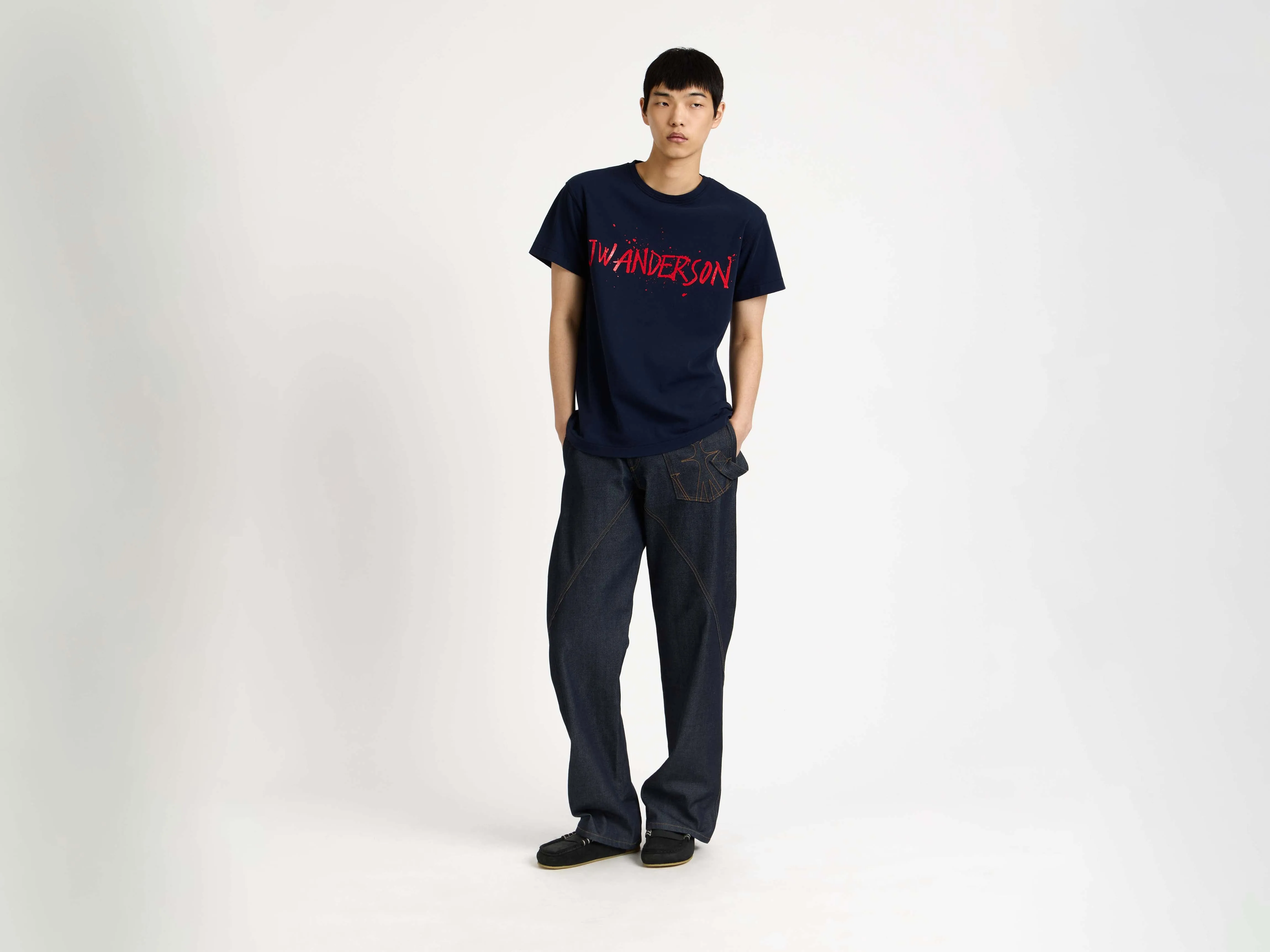 MENS CIRCULAR T-SHIRT IN NAVY sold by J.W. Anderson