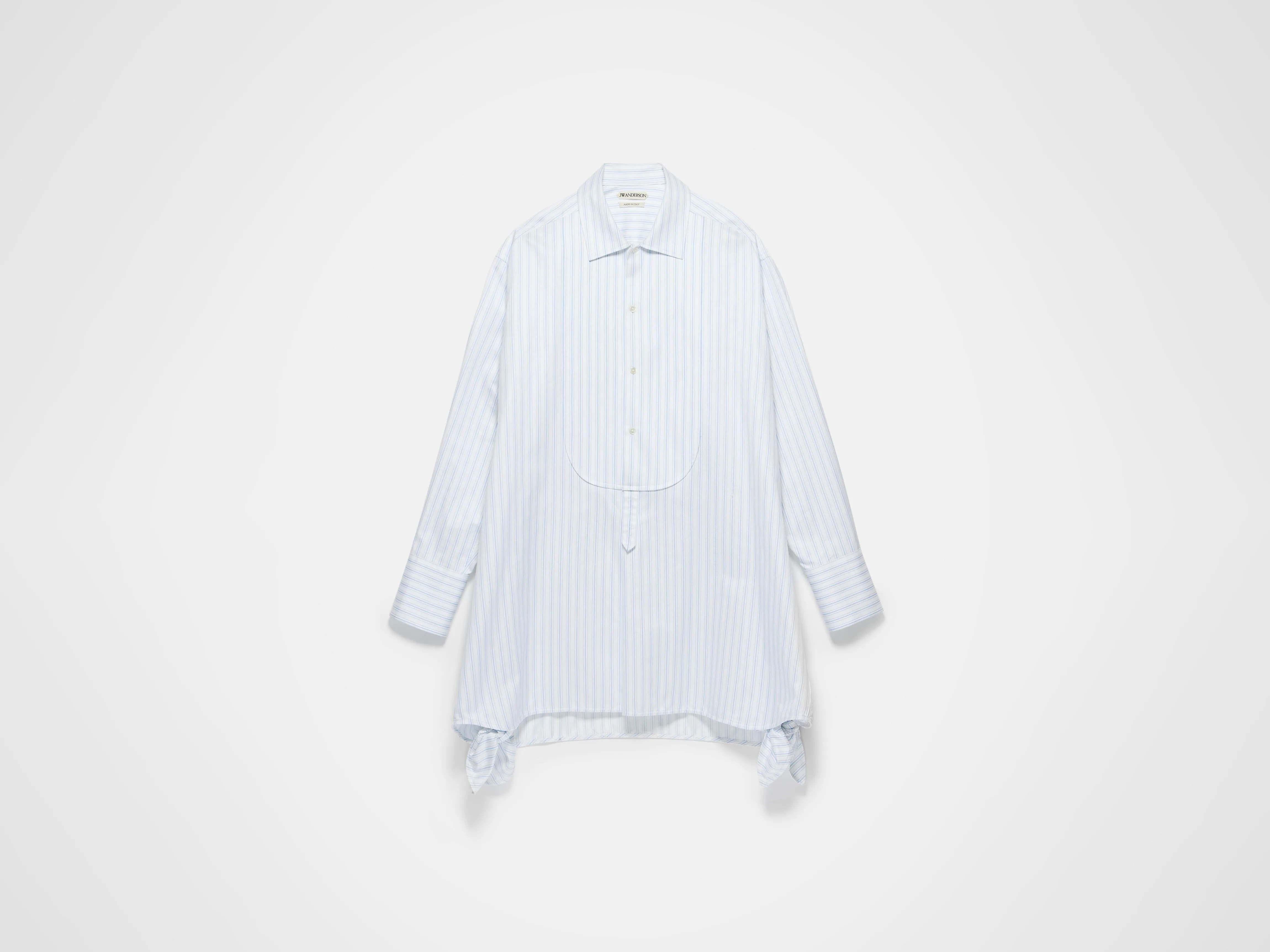WOMENS KNOTTED DETAIL SHIRT DRESS IN WHITE & BLUE sold by J.W. Anderson product image thumbnail 3