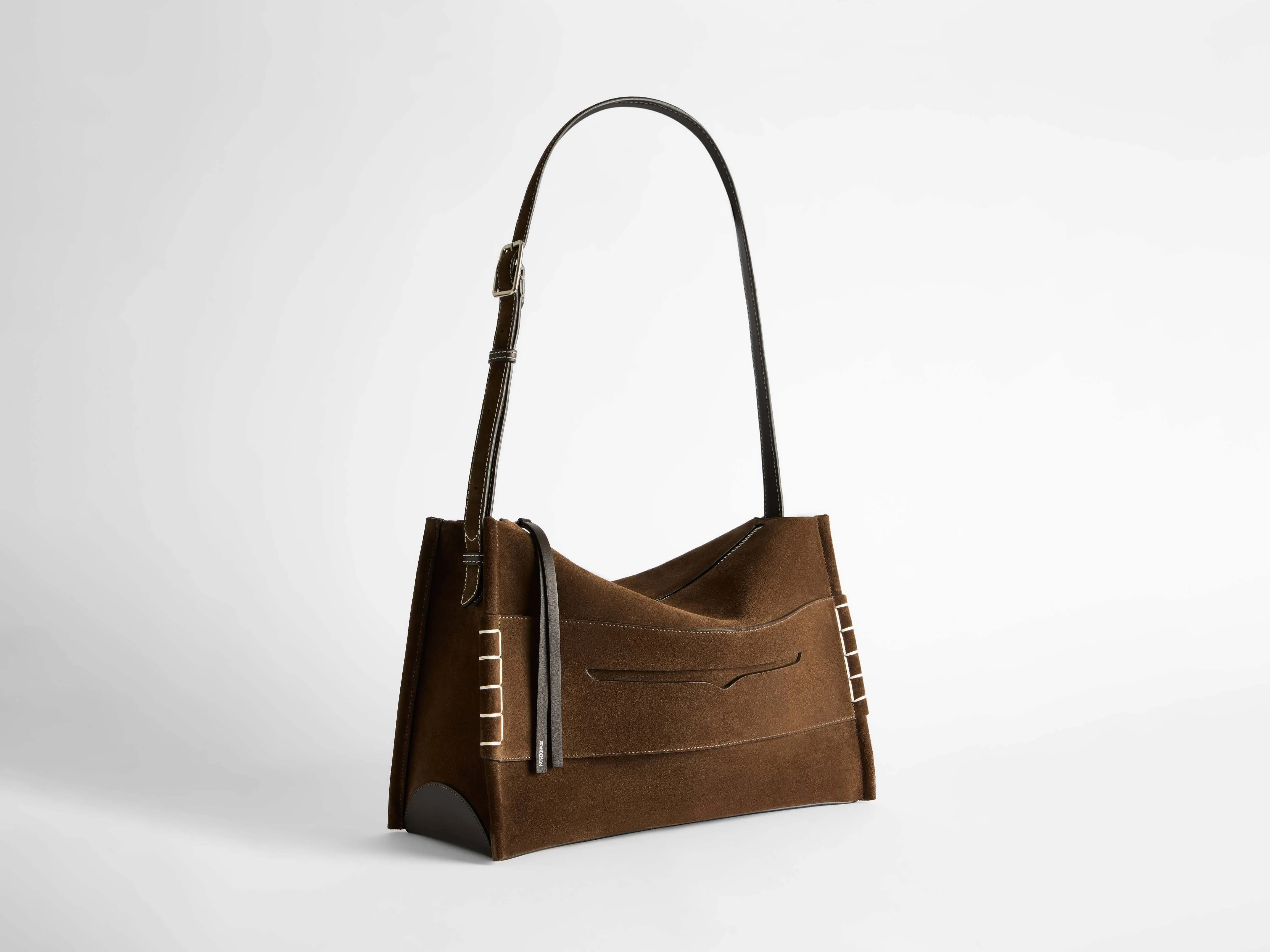 MESSENGER LOAFER BAG IN CHOCOLATE BROWN SUEDE sold by J.W. Anderson product image thumbnail 3
