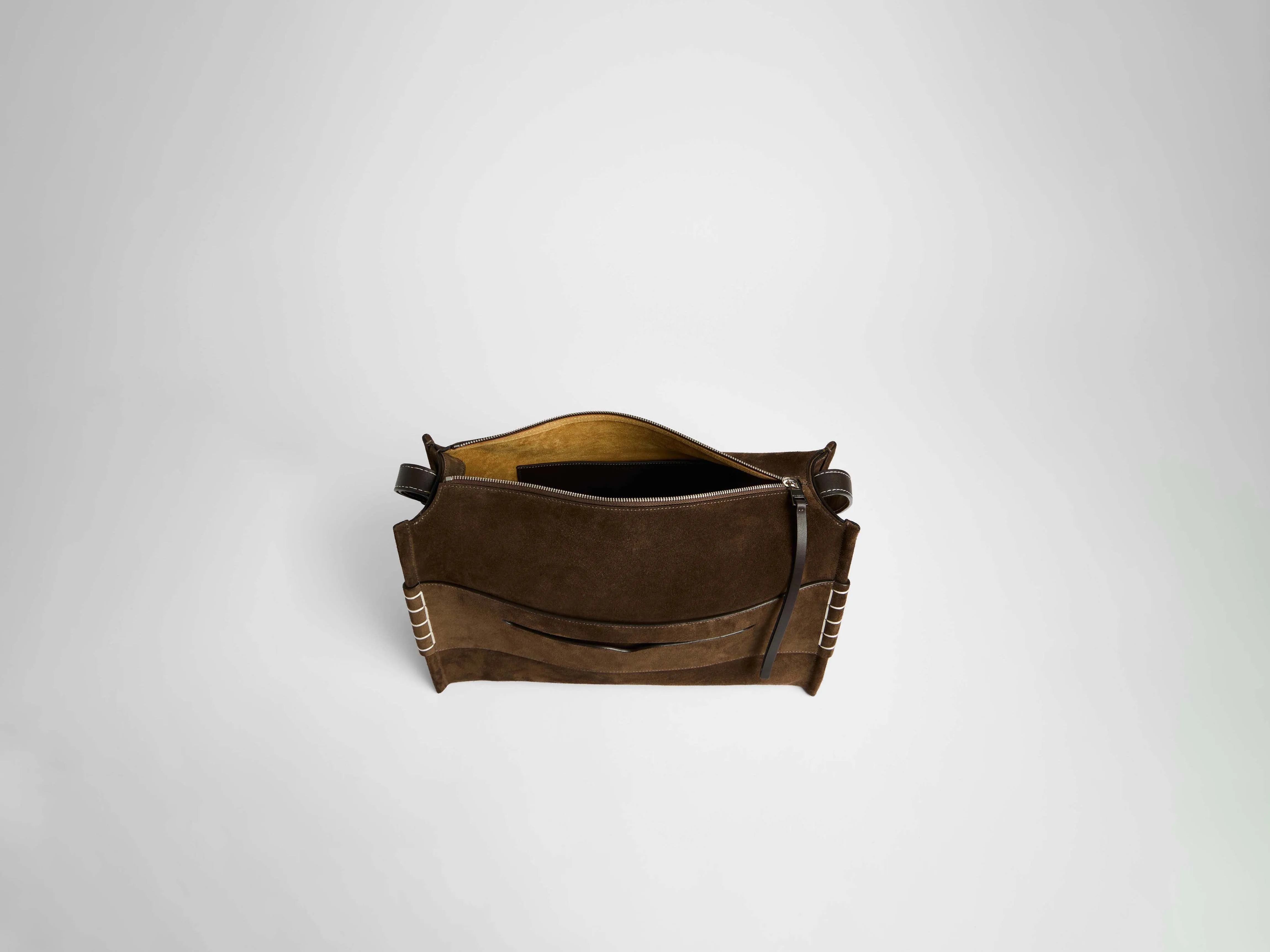 MESSENGER LOAFER BAG IN CHOCOLATE BROWN SUEDE sold by J.W. Anderson product image thumbnail 5