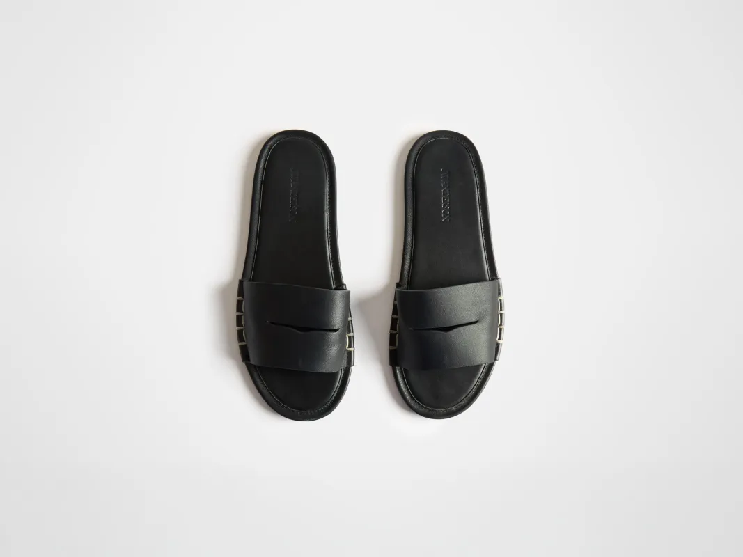 MENS LOAFER SLIDES IN BLACK sold by J.W. Anderson