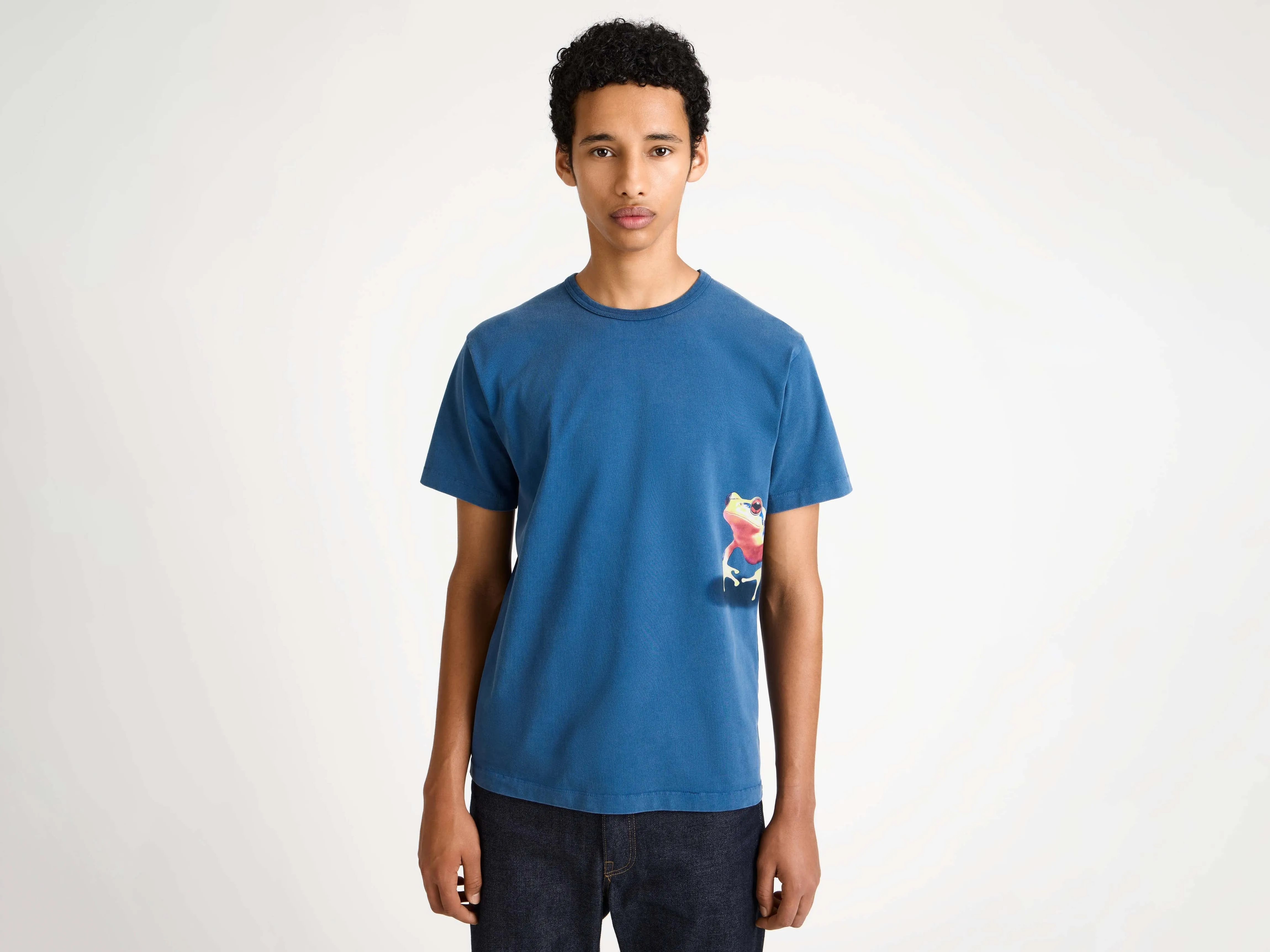 MENS PEEKING FROG TSHIRT IN MID BLUE sold by J.W. Anderson product image thumbnail 4