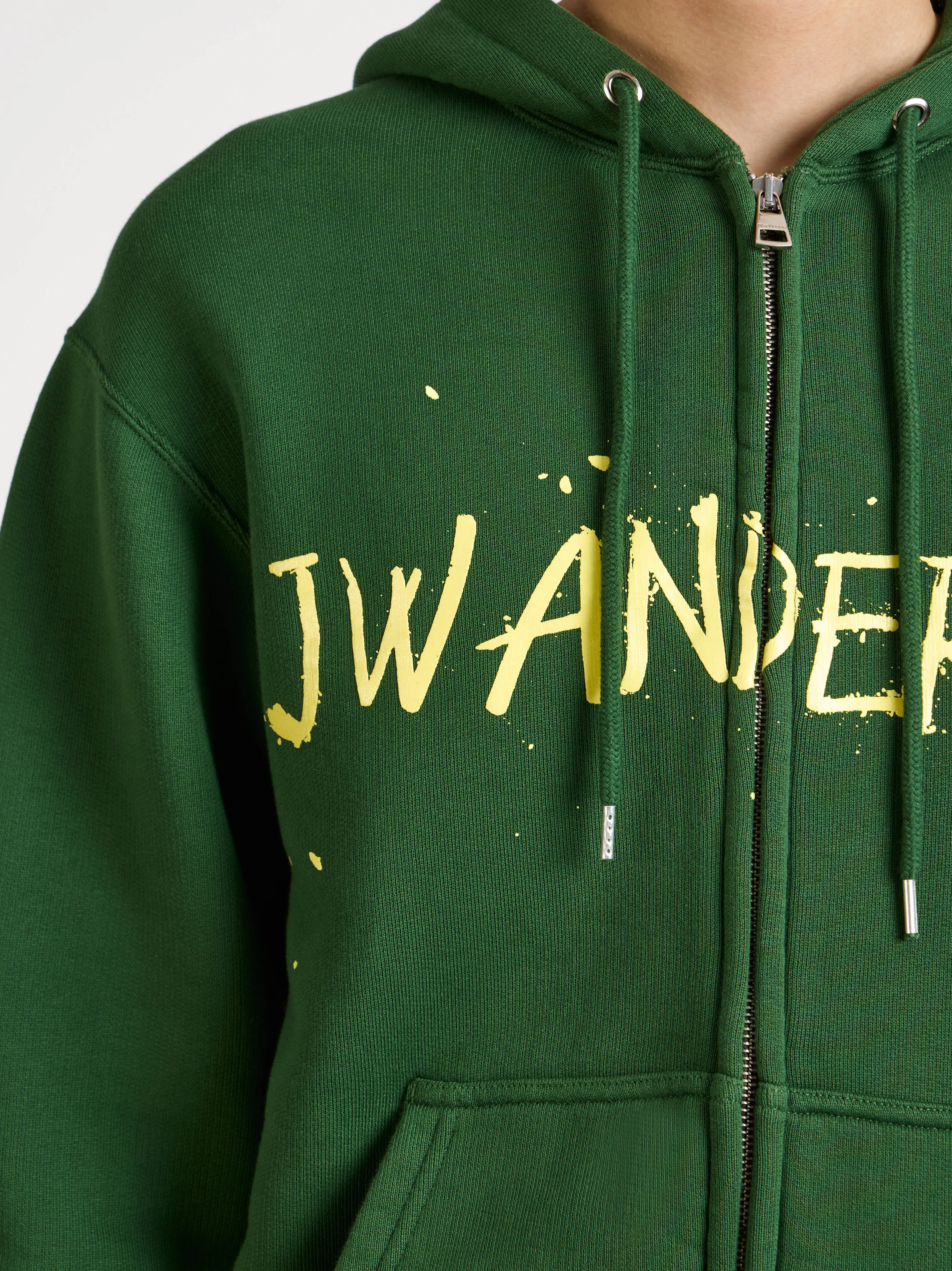 MENS ZIP FRONT PRINT HOODIE IN GREEN sold by J.W. Anderson product image thumbnail 5