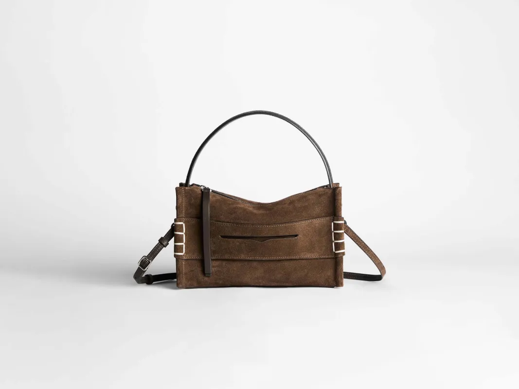 LOAFER BAG IN BROWN SUEDE made by J.W. Anderson