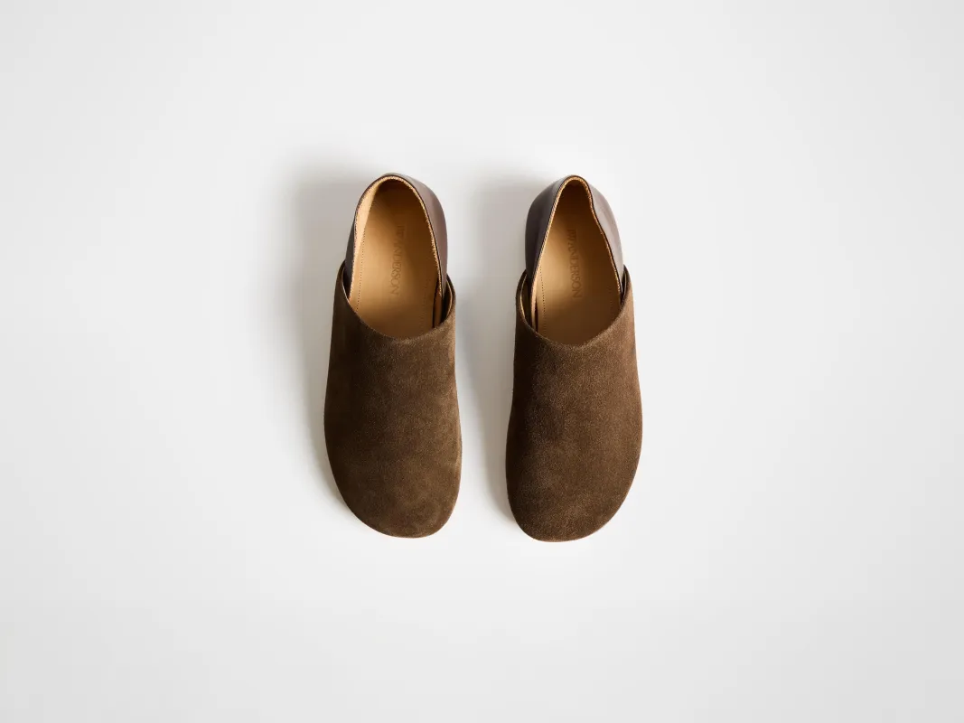 WOMENS SLIPPER MULES IN CHOCOLATE BROWN sold by J.W. Anderson