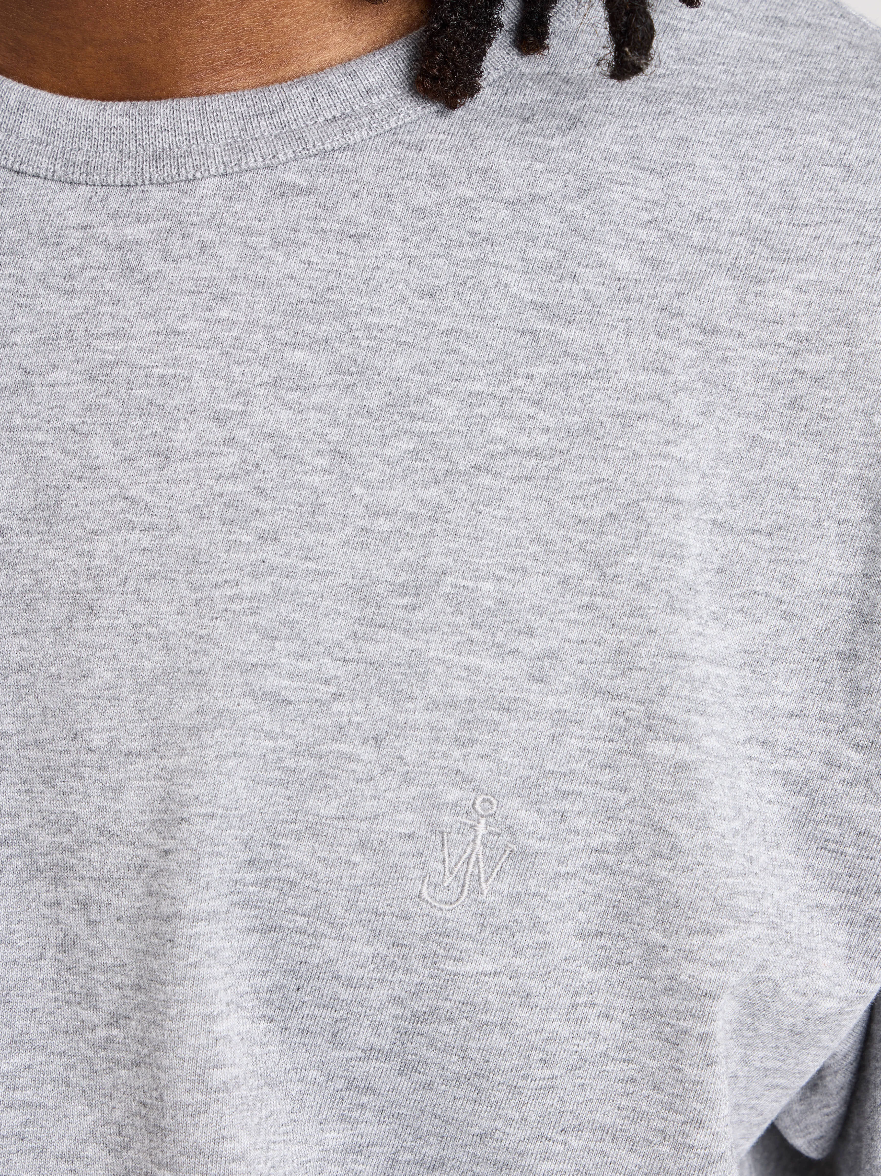 MENS EMBROIDERED ANCHOR T-SHIRT IN MID GREY MELANGE sold by J.W. Anderson product image thumbnail 5