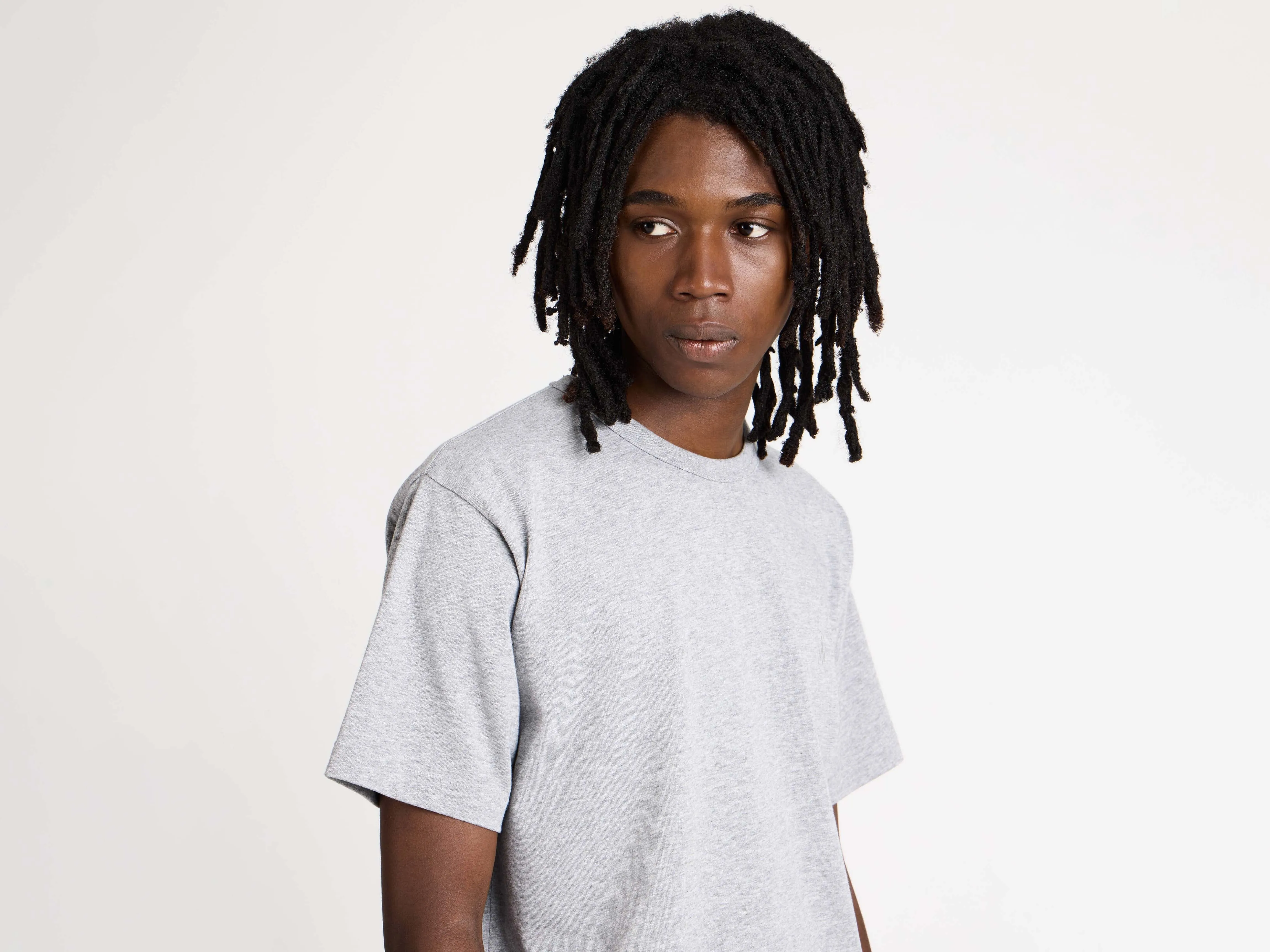 MENS EMBROIDERED ANCHOR T-SHIRT IN MID GREY MELANGE sold by J.W. Anderson product image thumbnail 4