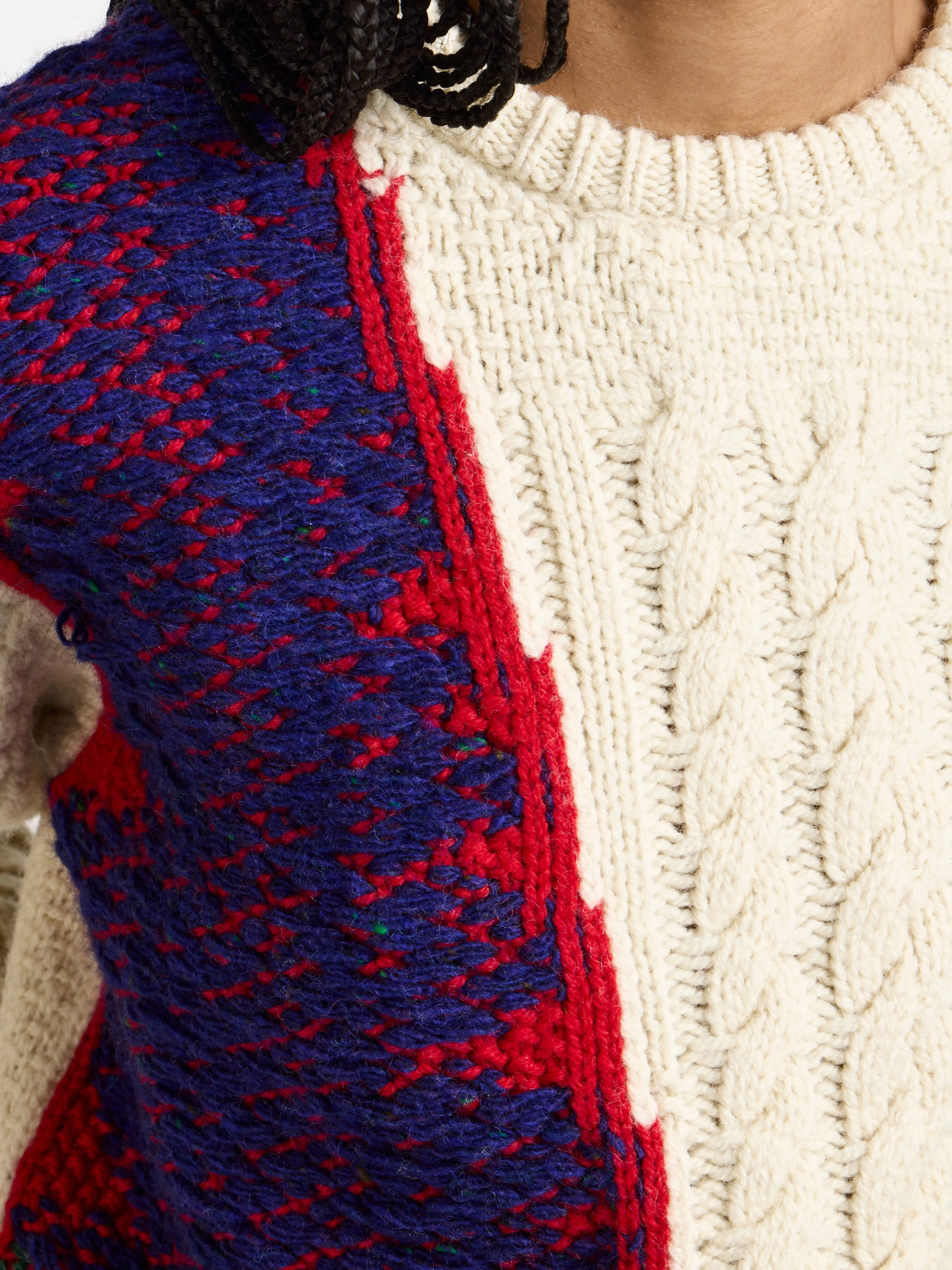 WOMENS CABLE-KNIT JUMPER IN IVORY sold by J.W. Anderson product image thumbnail 3