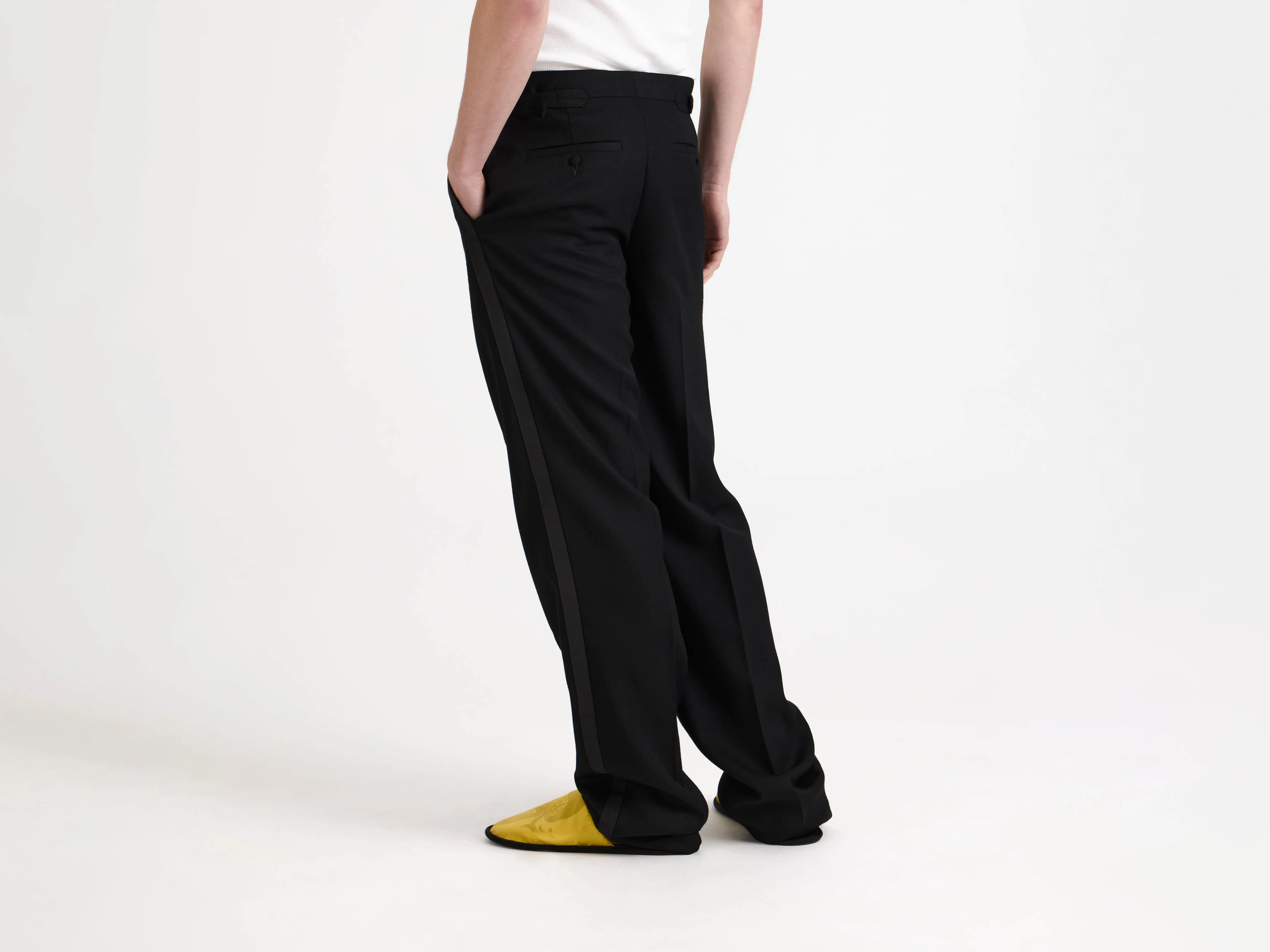 MENS TAILORED TUXEDO TROUSERS IN BLACK sold by J.W. Anderson product image thumbnail 2