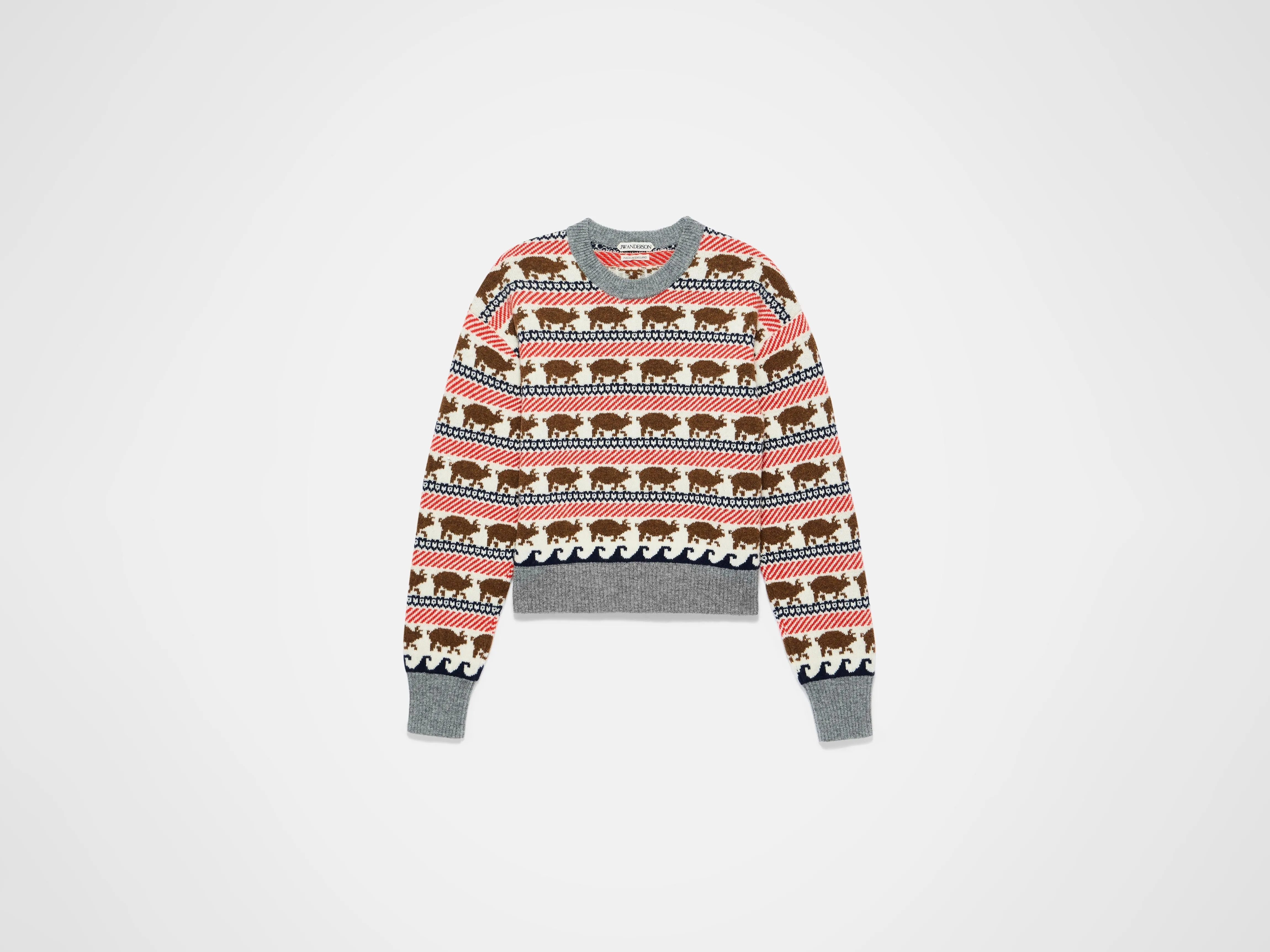 WOMENS FAIRISLE 'PIG' JUMPER IN RED sold by J.W. Anderson product image thumbnail 5
