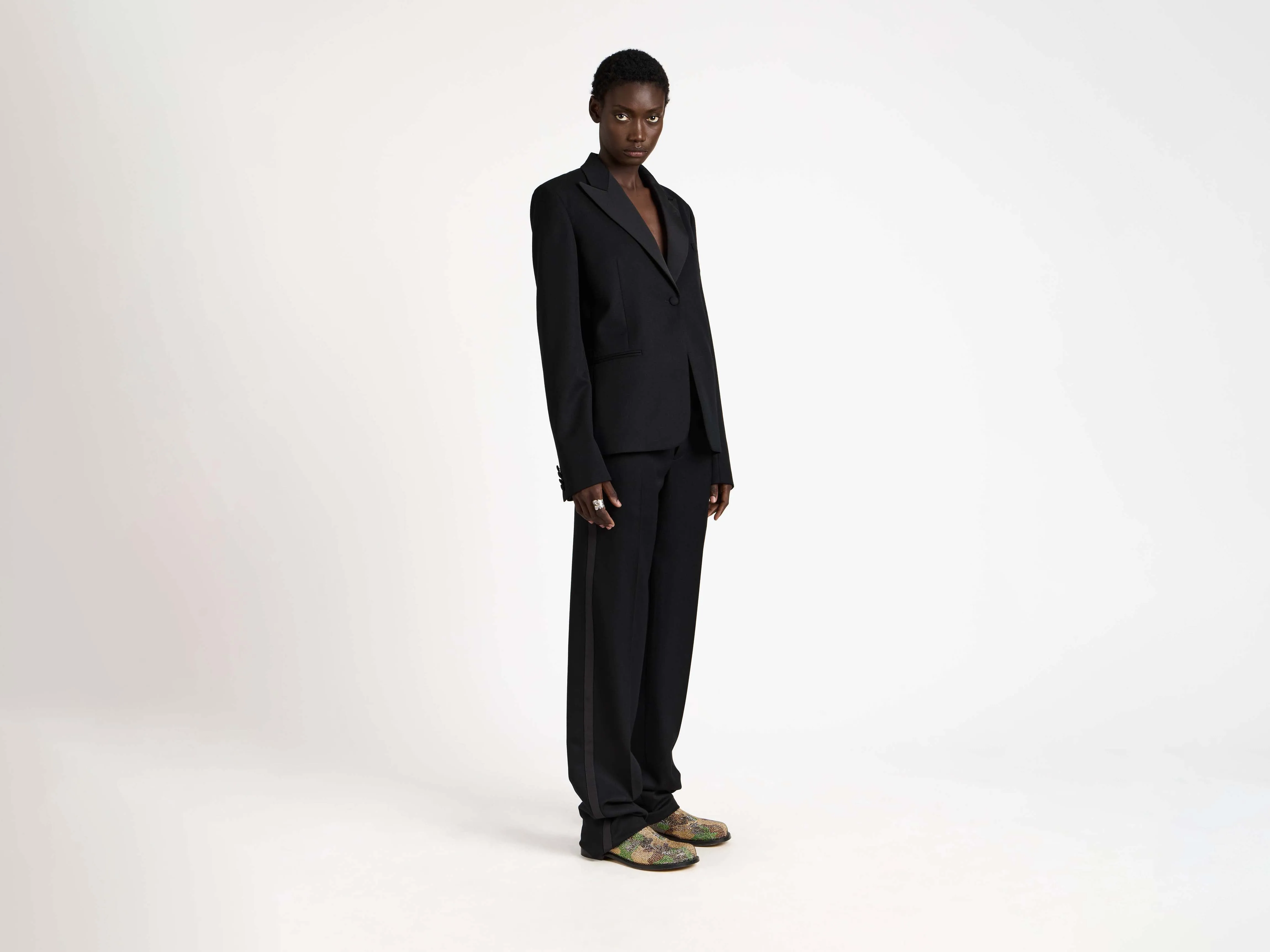 CL_TUXEDO TROUSERS - BLACK_TR0416PG1883 sold by J.W. Anderson