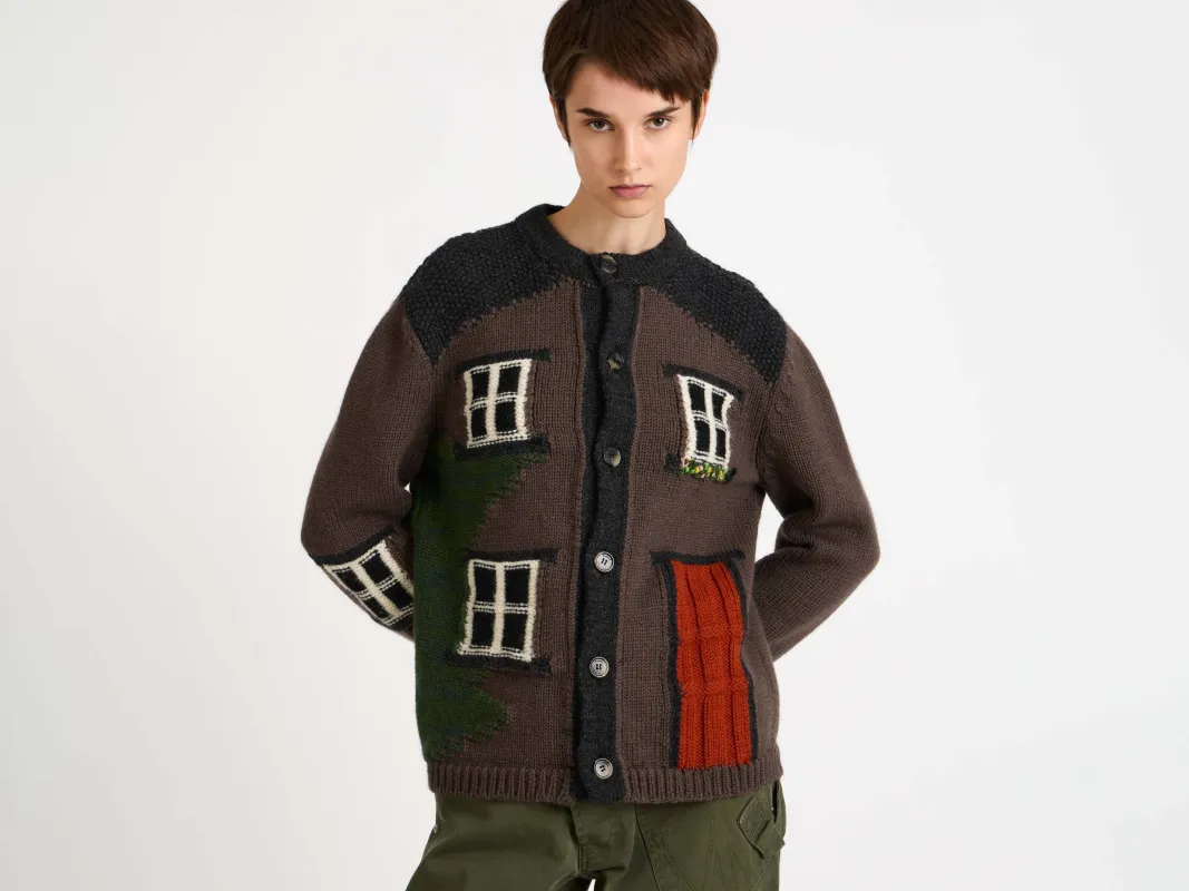 CL_HOUSE POLO CARDIGAN - CHESTNUT_KW1528YN0461 sold by J.W. Anderson