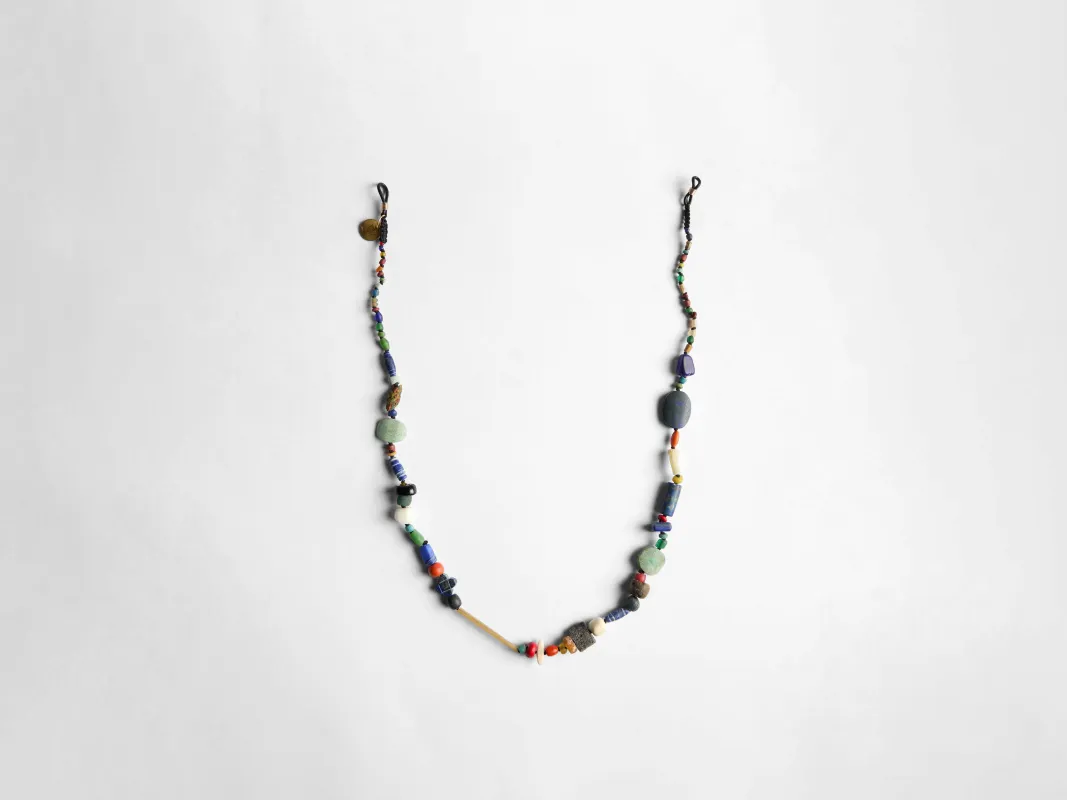 ANCIENT-STONE BEADED SUNGLASSES CHAIN STRAP IN MULTI-COLOUR made by J.W. Anderson