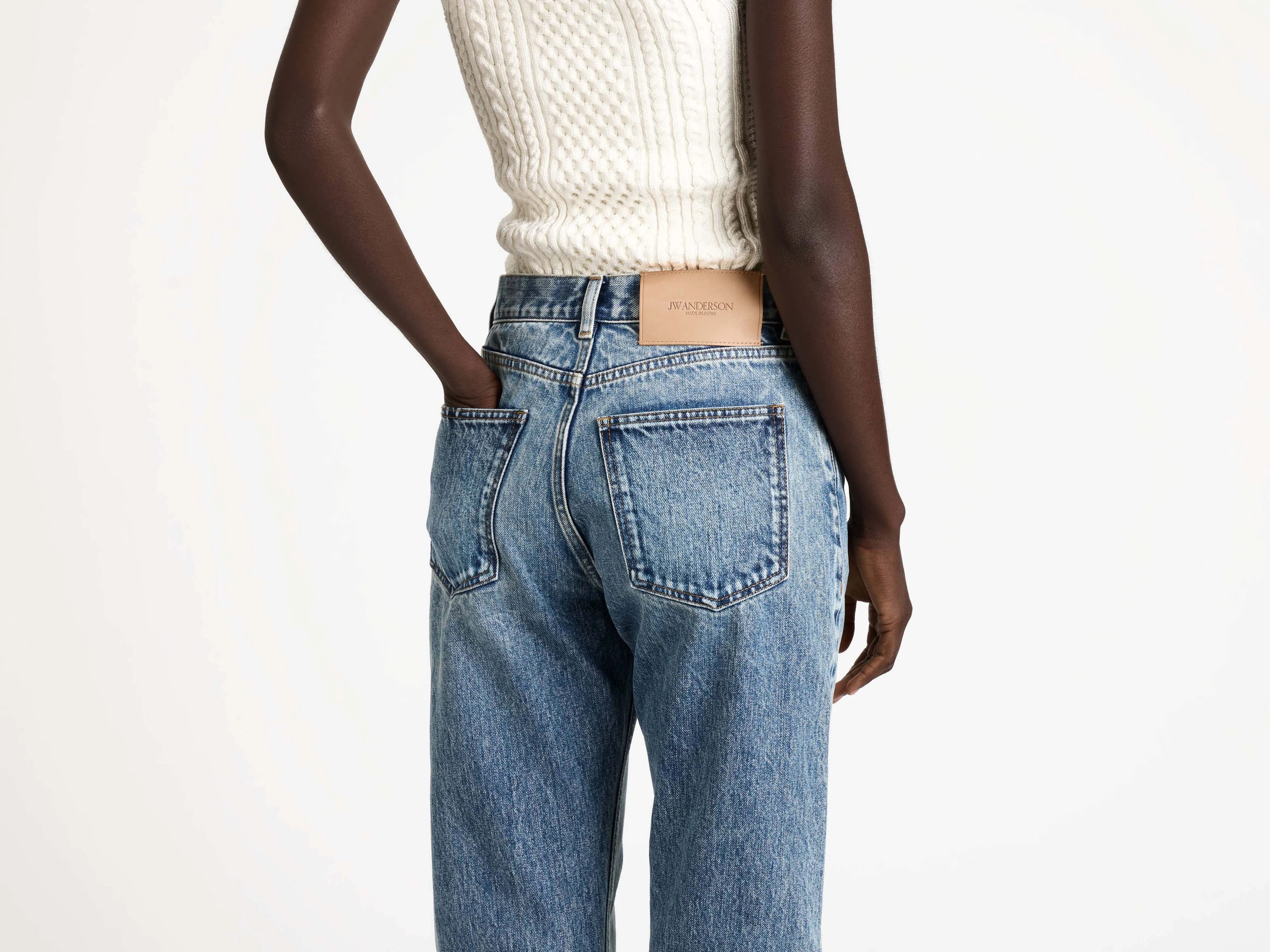 WOMENS STRAIGHT LEG DENIM JEANS IN MID BLUE sold by J.W. Anderson product image thumbnail 3