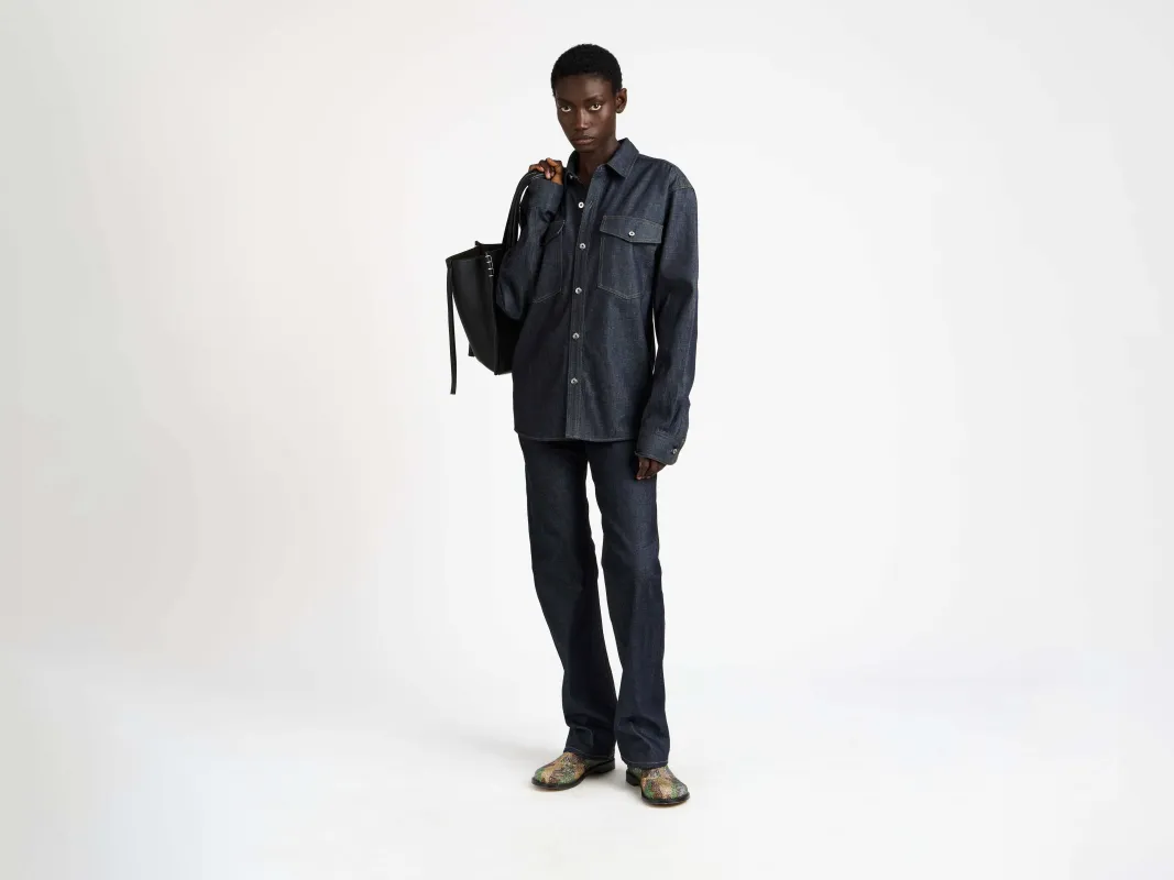 WOMENS OVERSIZED DENIM SHIRT IN INDIGO sold by J.W. Anderson