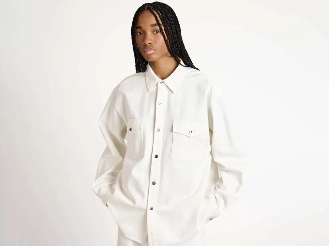 WOMENS OVERSIZED DENIM SHIRT IN WHITE sold by J.W. Anderson